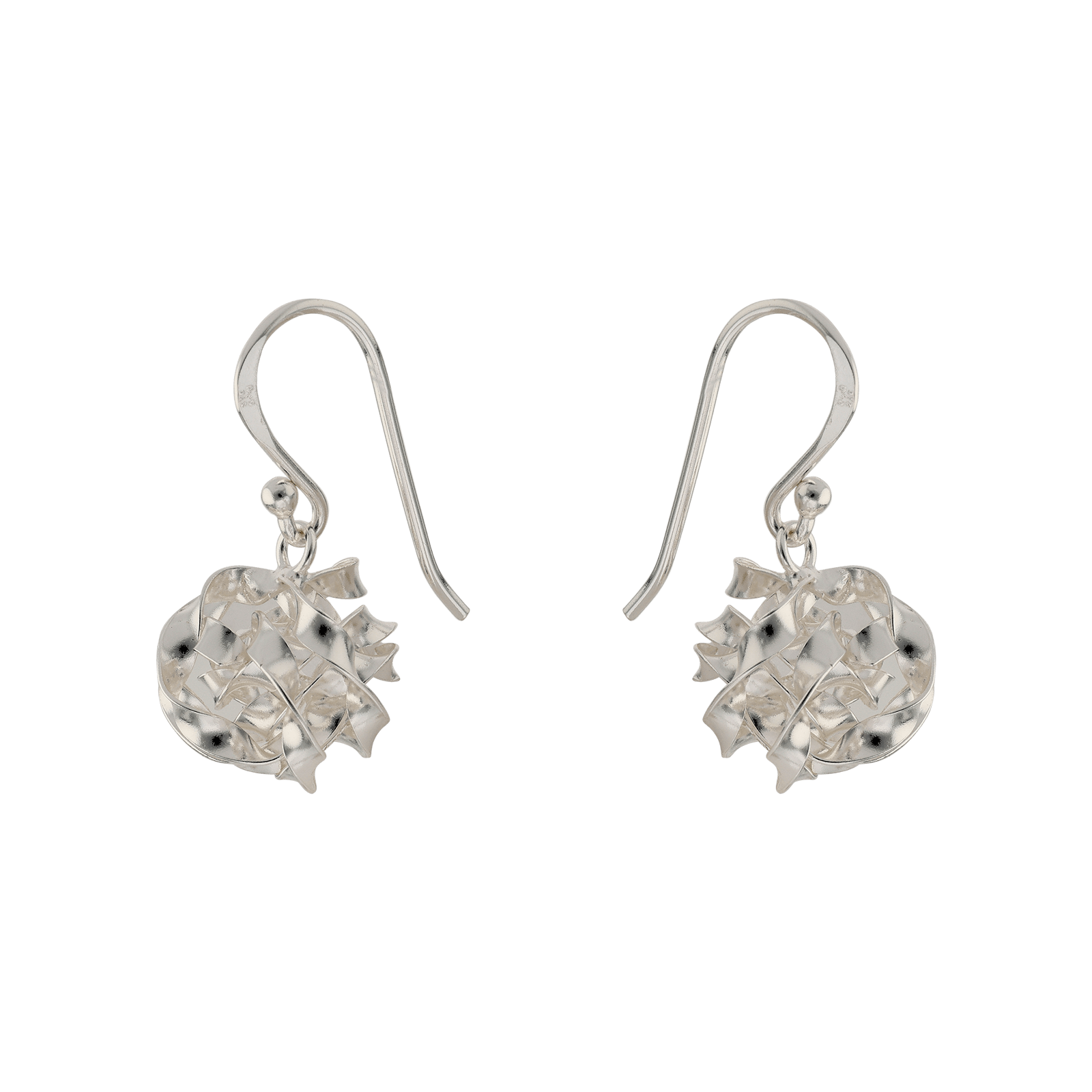 Boucles d'Oreilles Argent Pendentif Nœud Torsade