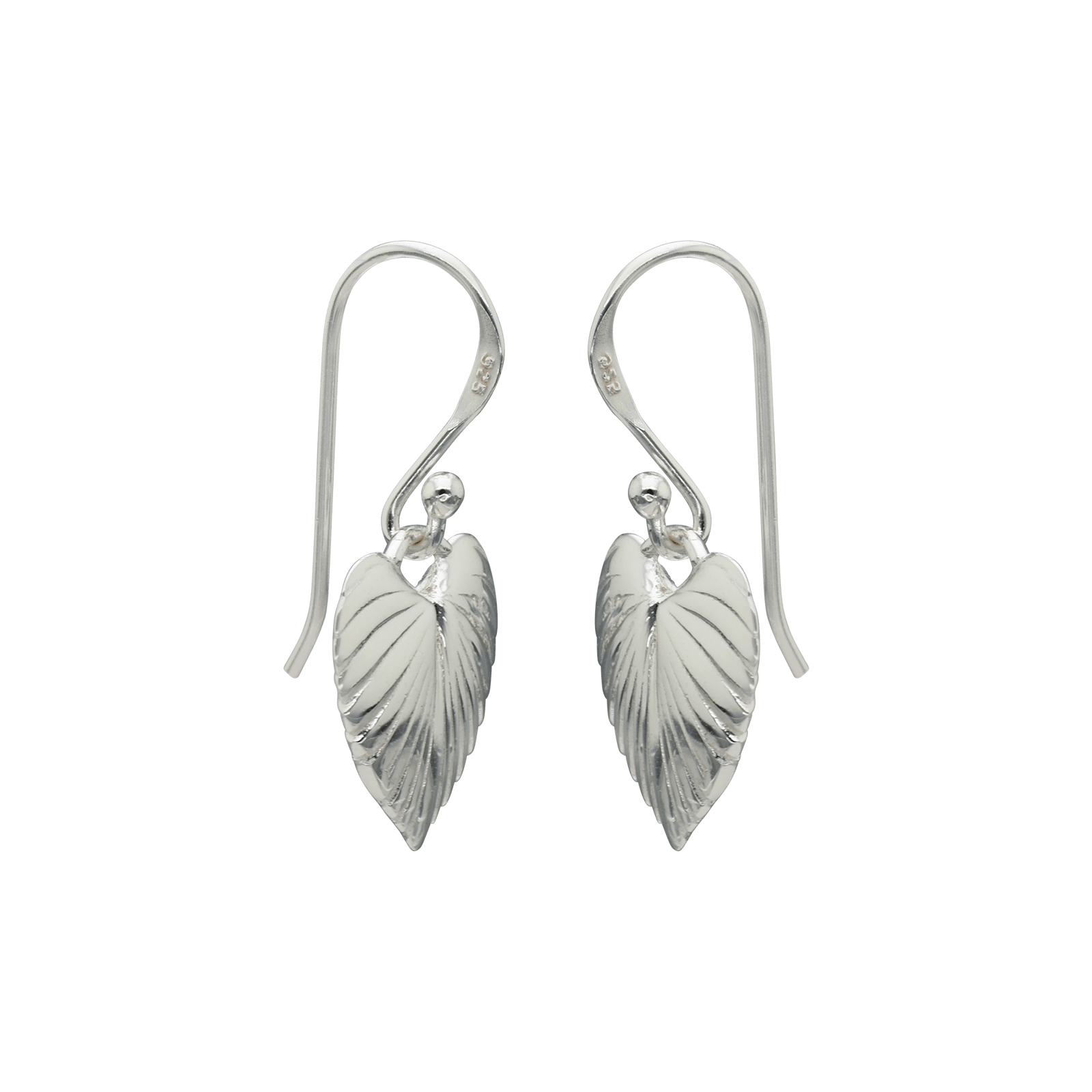 Boucles d'Oreilles Argent Pendentif coeur strié