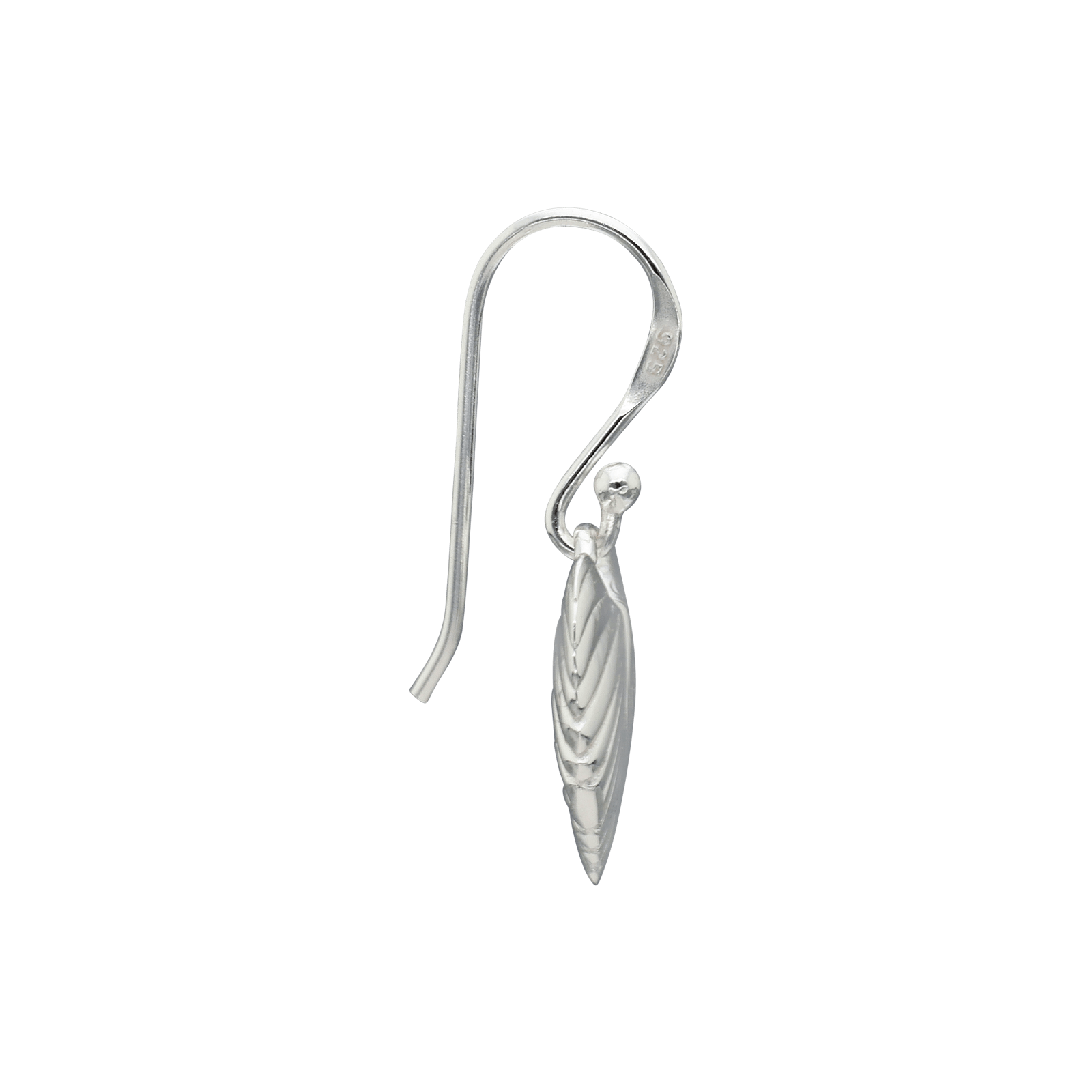 Boucles d'Oreilles Argent Pendentif coeur strié