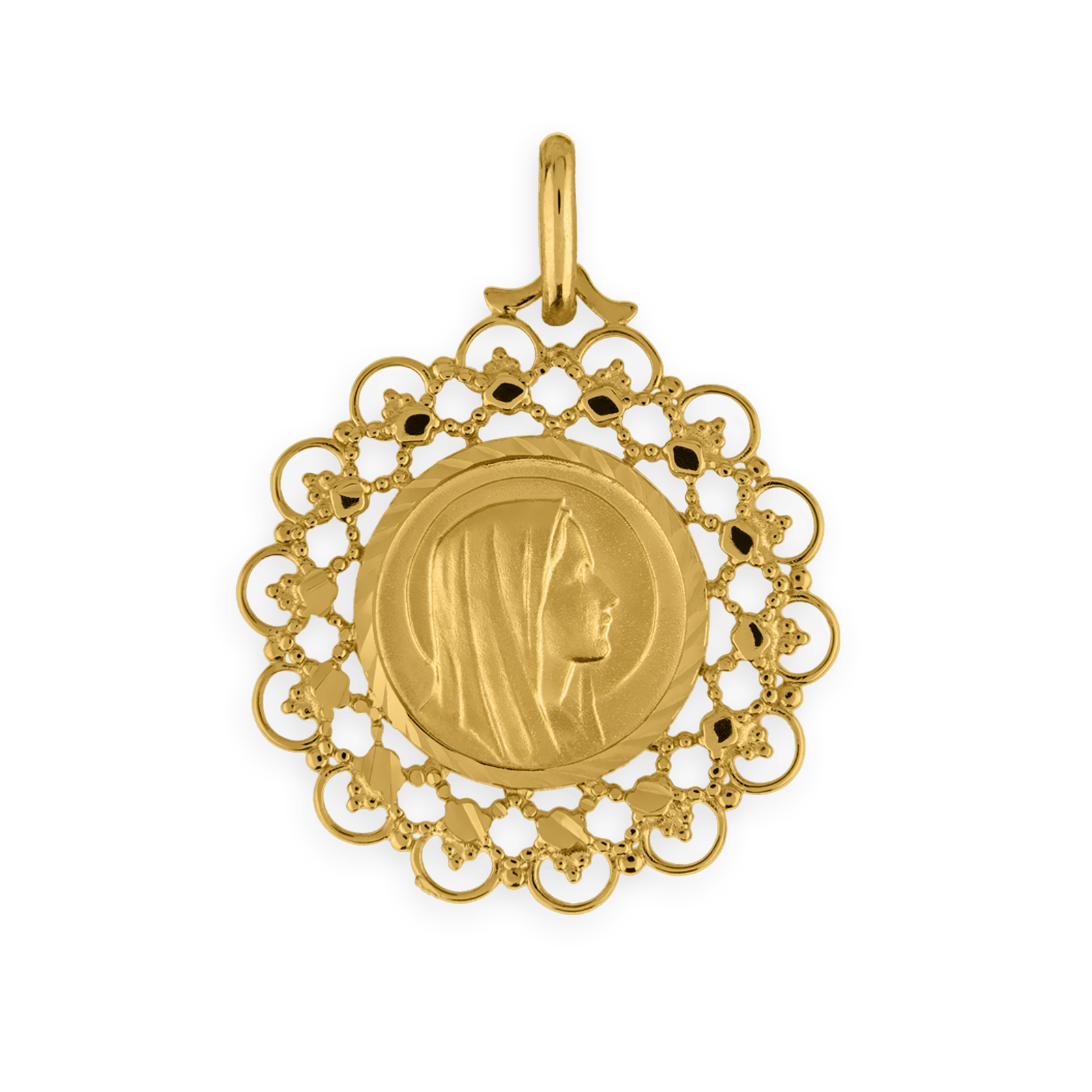 Médaille Plaqué Or Vierge avec bélière