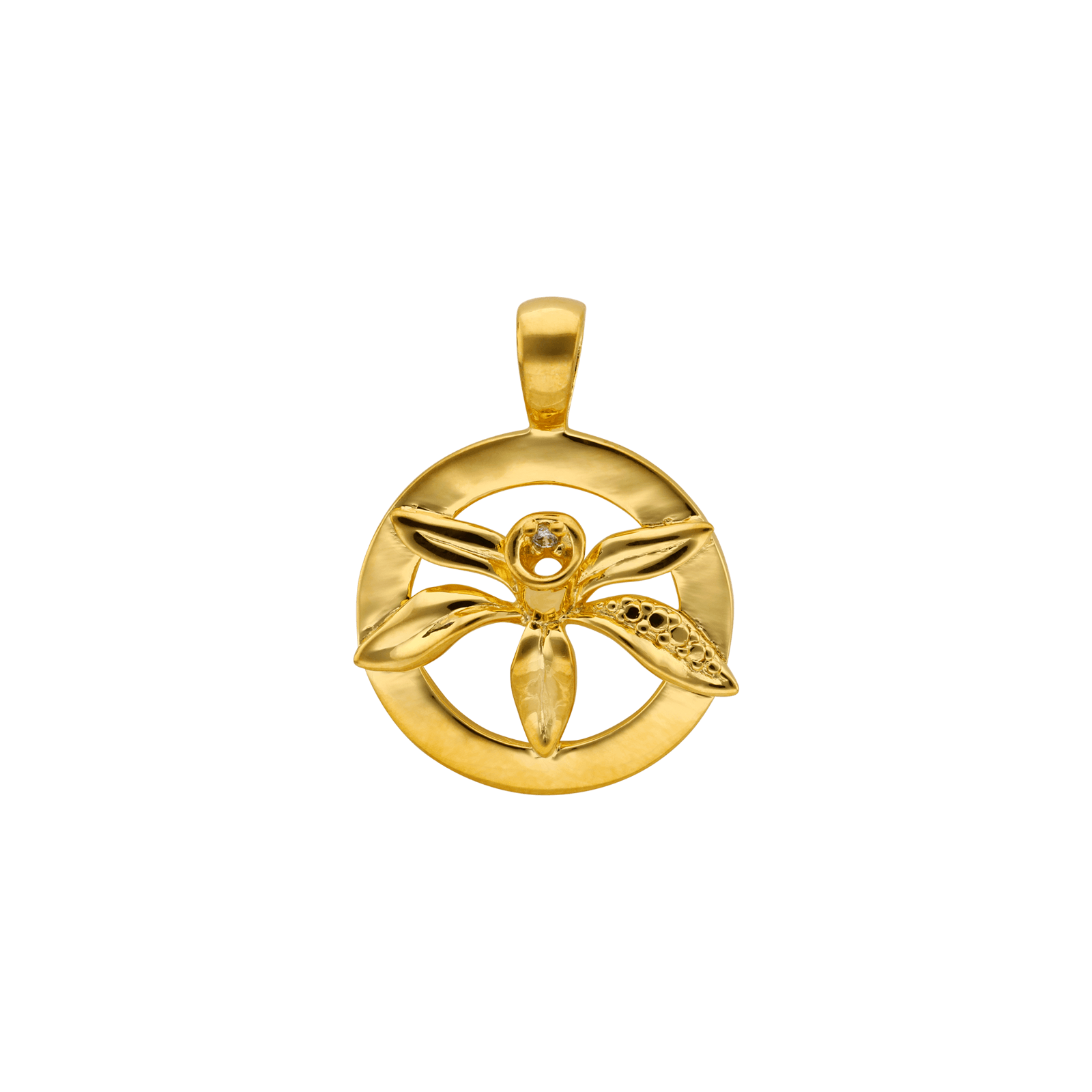 Pendentif plaqué or fleur