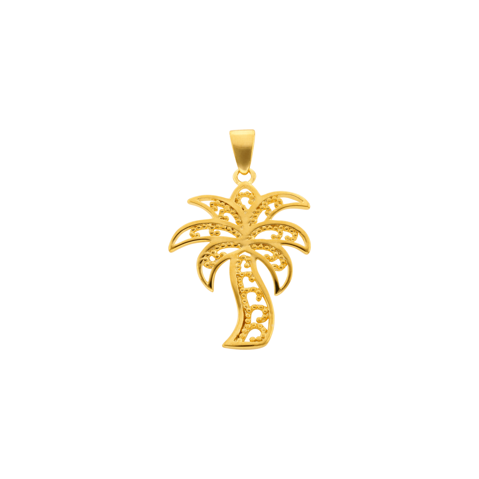 Pendentif plaqué or palmier filigrane