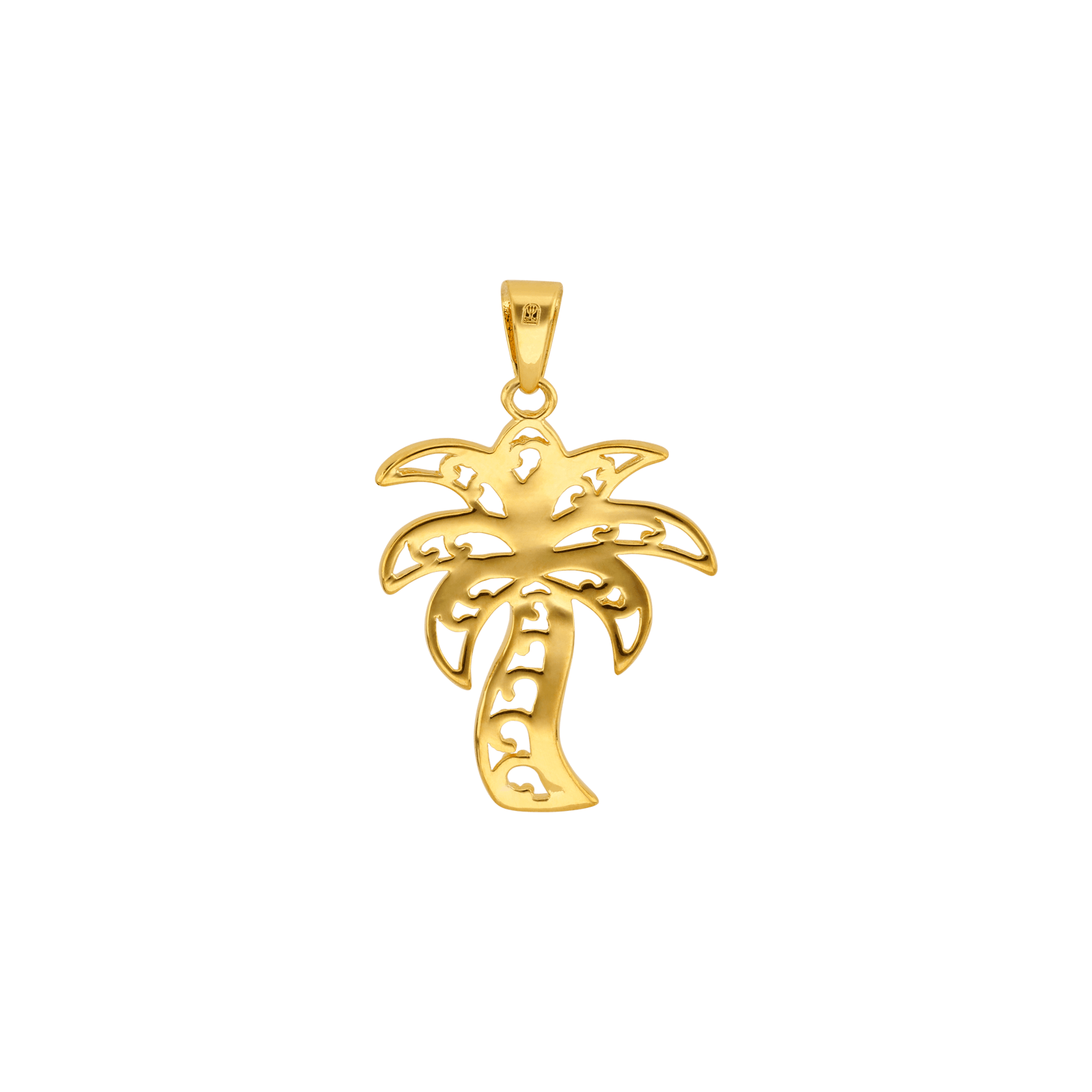 Pendentif plaqué or palmier filigrane
