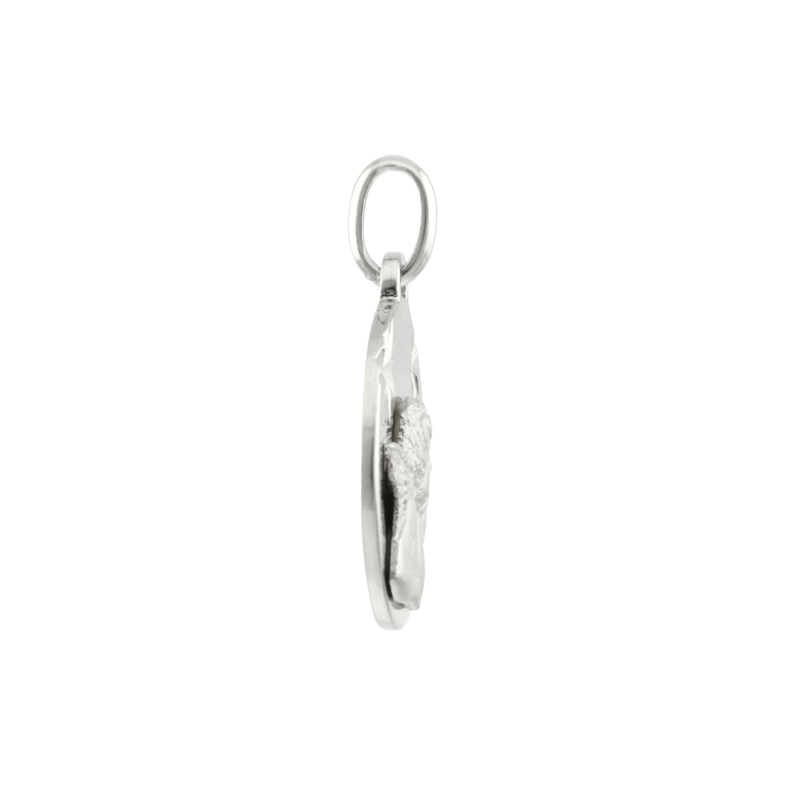 Pendentif Argent rond ange étoile