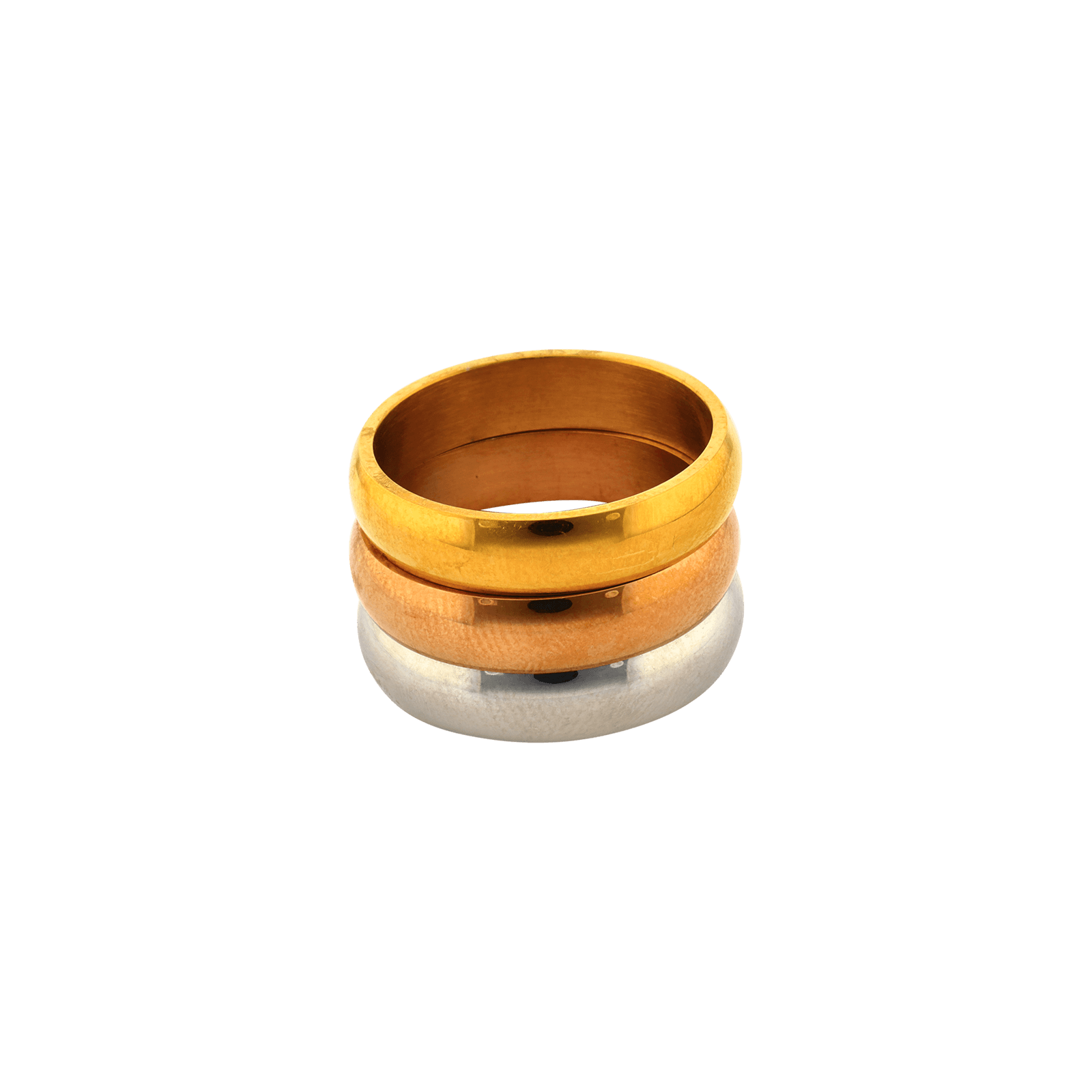Bague Callas Acier 3 anneaux tricolore - taille 60
