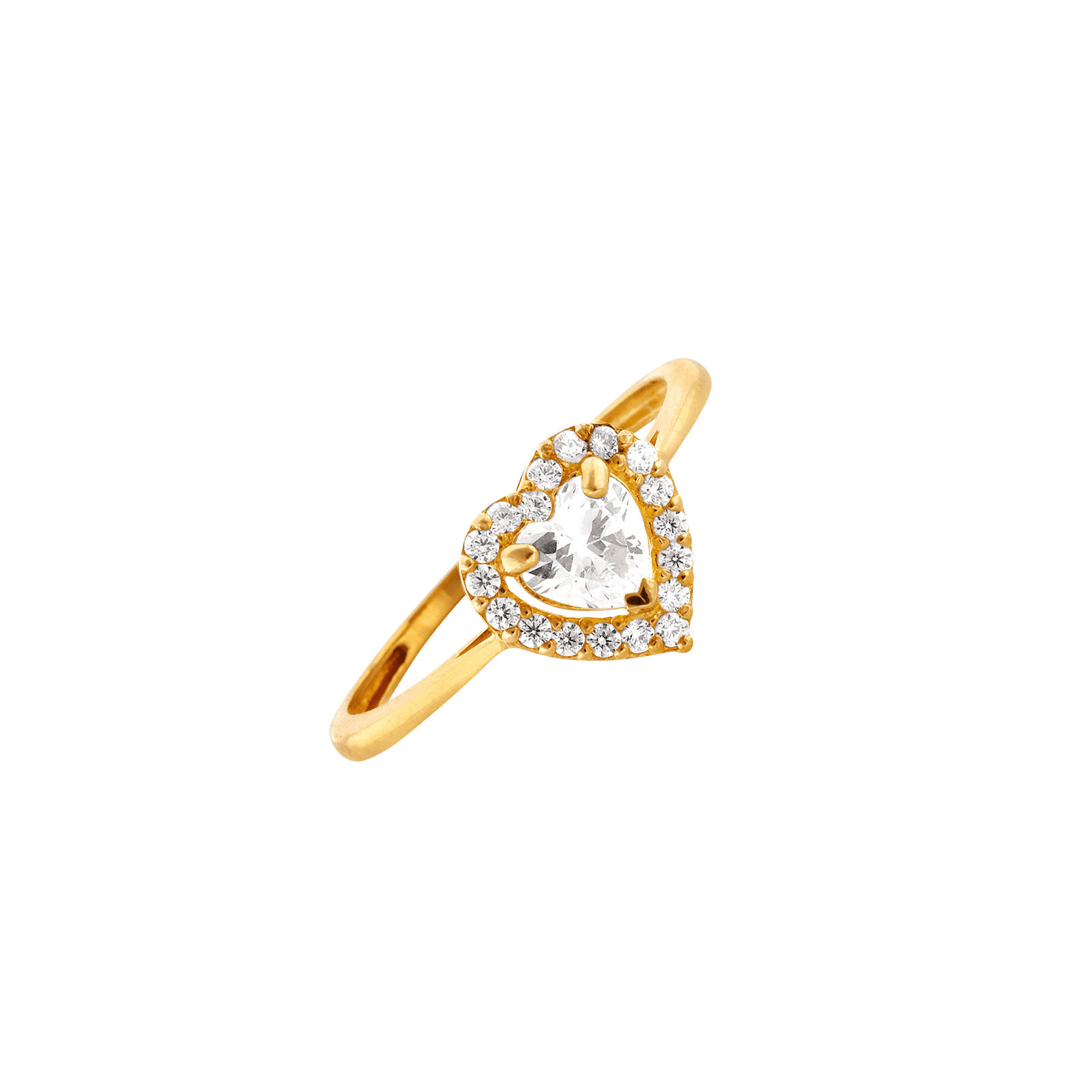 Bague coeur central Oxyde de Zirconium et sertie