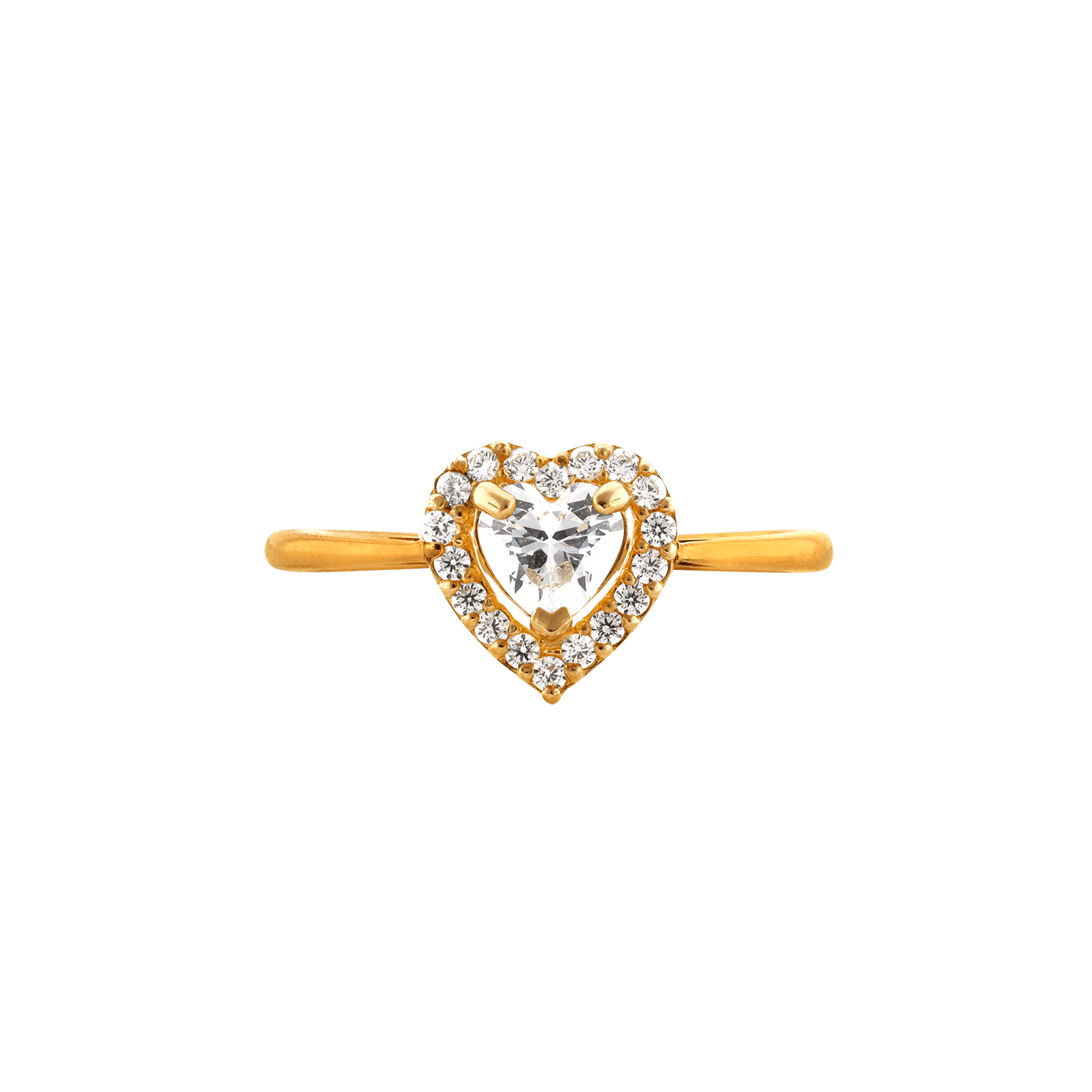 Bague coeur central Oxyde de Zirconium et sertie