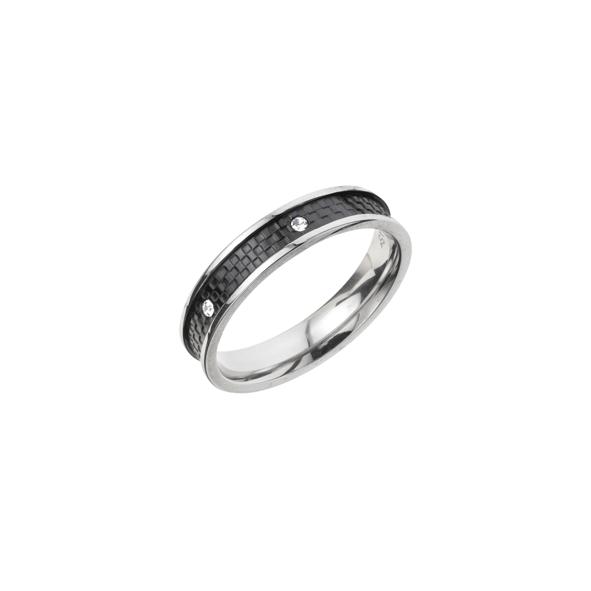 Bague Callas acier et carbone et oxydes - taille 66
