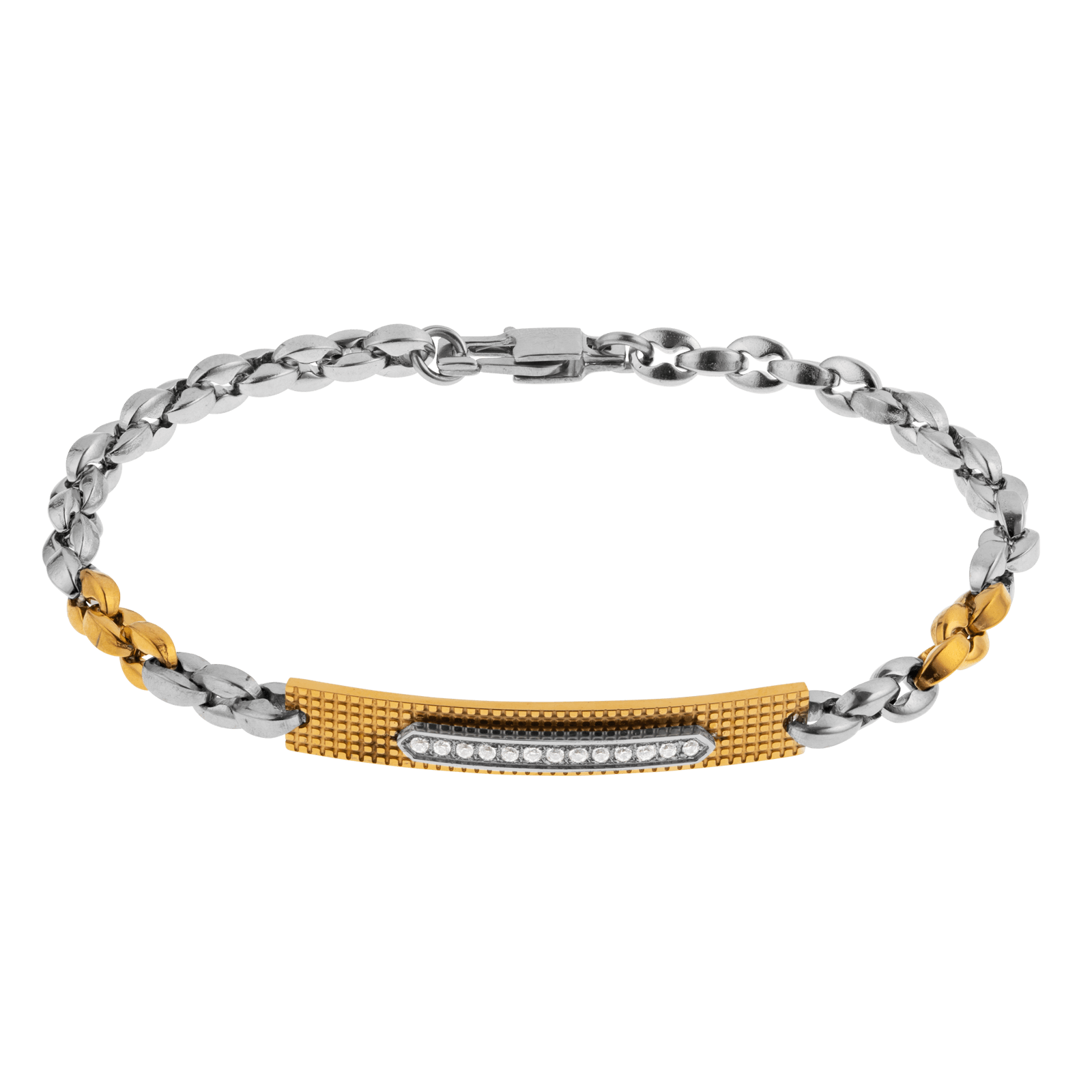 bracelet callas acier doré et oxyde de zirconium 21 mm