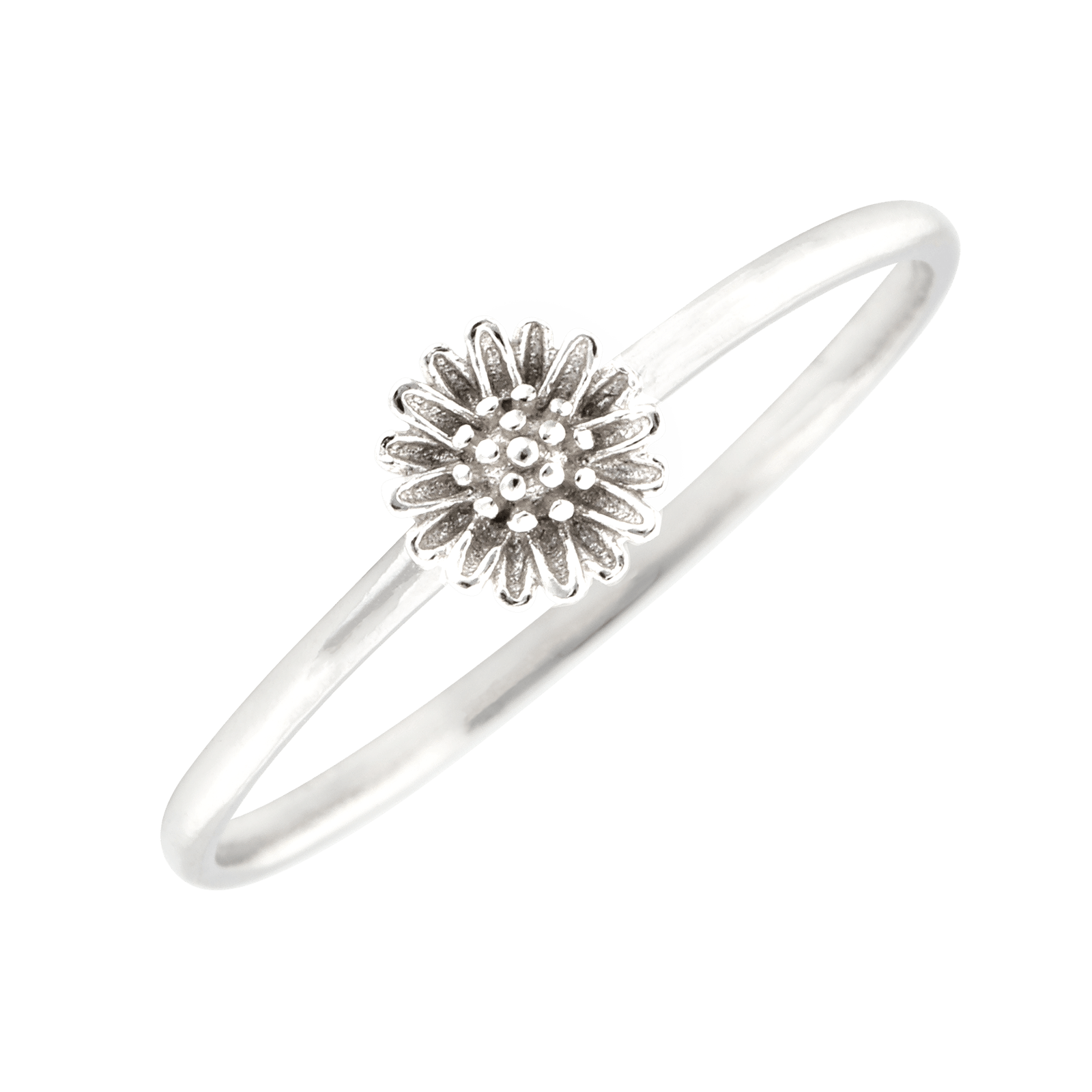 Bague fantaisie centre fleur — Argent — taille 58
