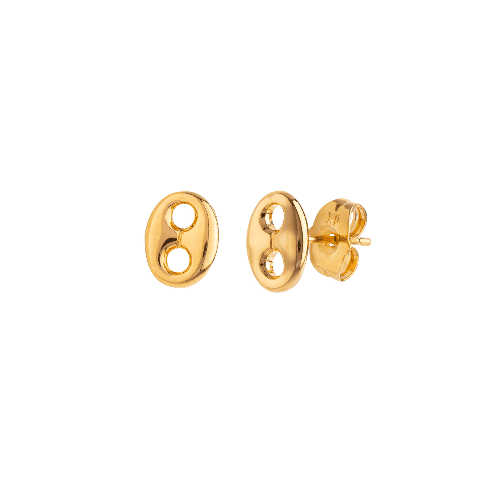 Boucles d'Oreilles plaqué or grain de café 10 mm