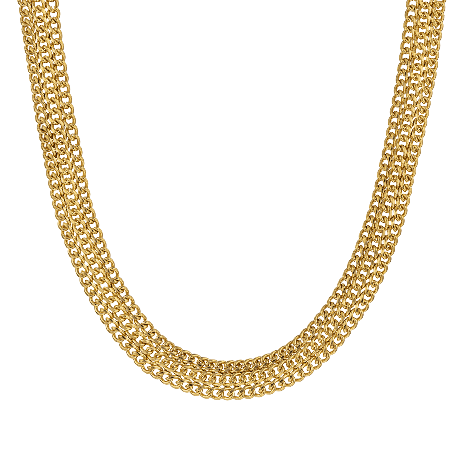 Collier plaqué or maille américaine 10 mm / 45 cm