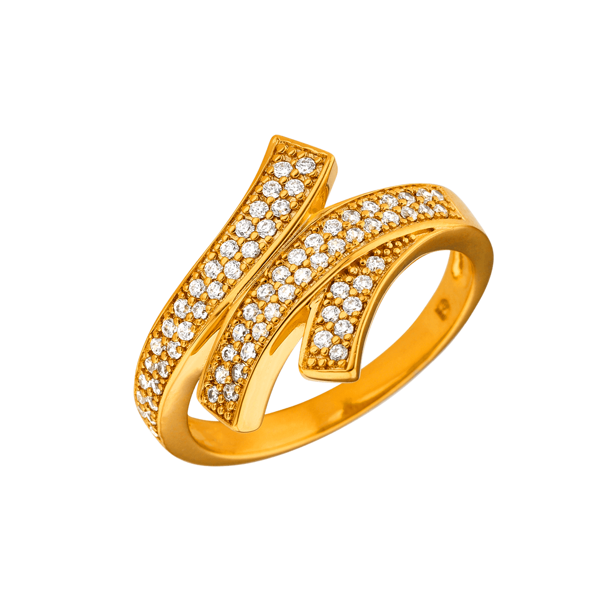 Bague Plaqué or Fantaisie Serti Oxyde de Zirconium - taille 56