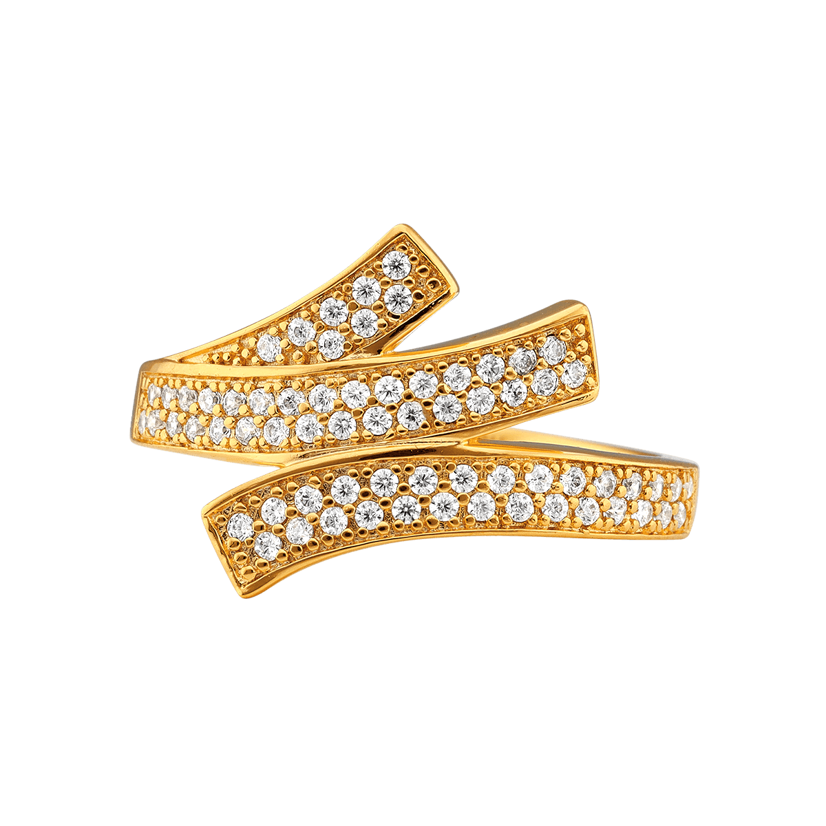 Bague Plaqué or Fantaisie Serti Oxyde de Zirconium - taille 60