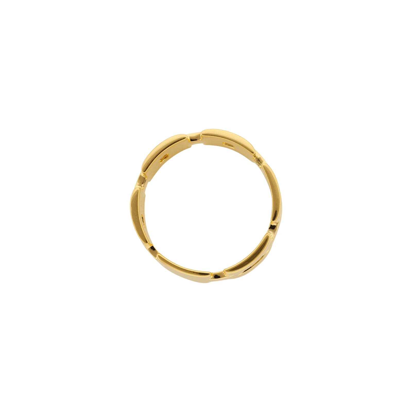 Bague plaqué or maillons carré