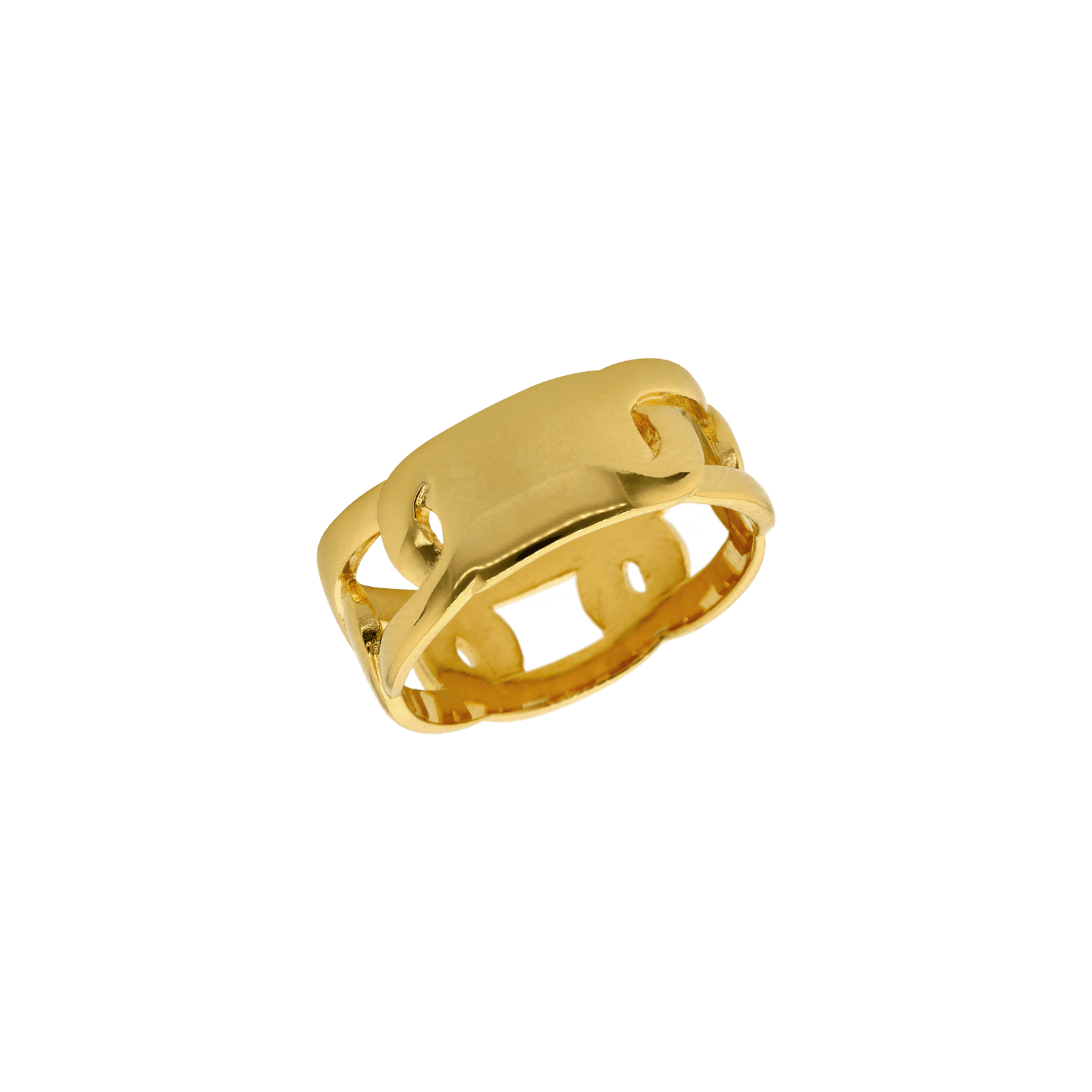 Bague Plaqué or Maillons Ovales - taille 52