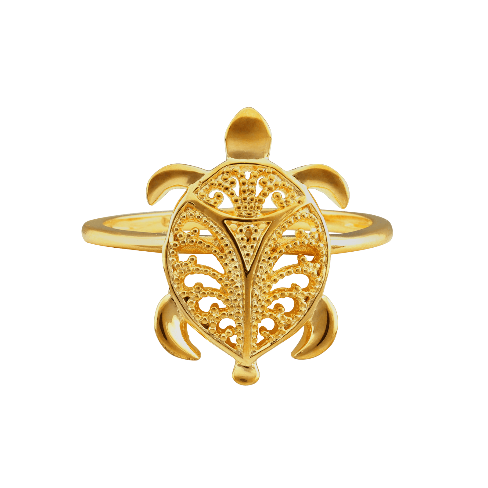 Bague plaqué or Tortue filigrane