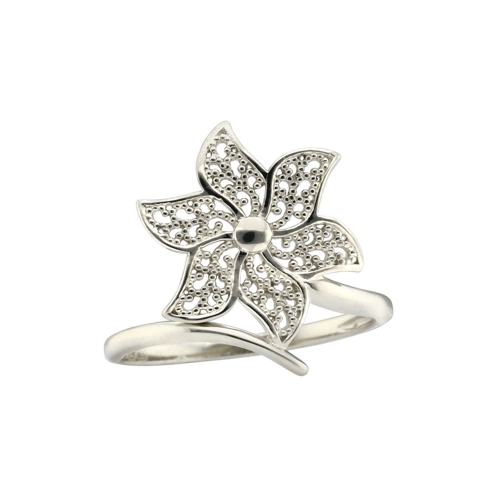 Bague Argent Fleur Filigrane - taille 52