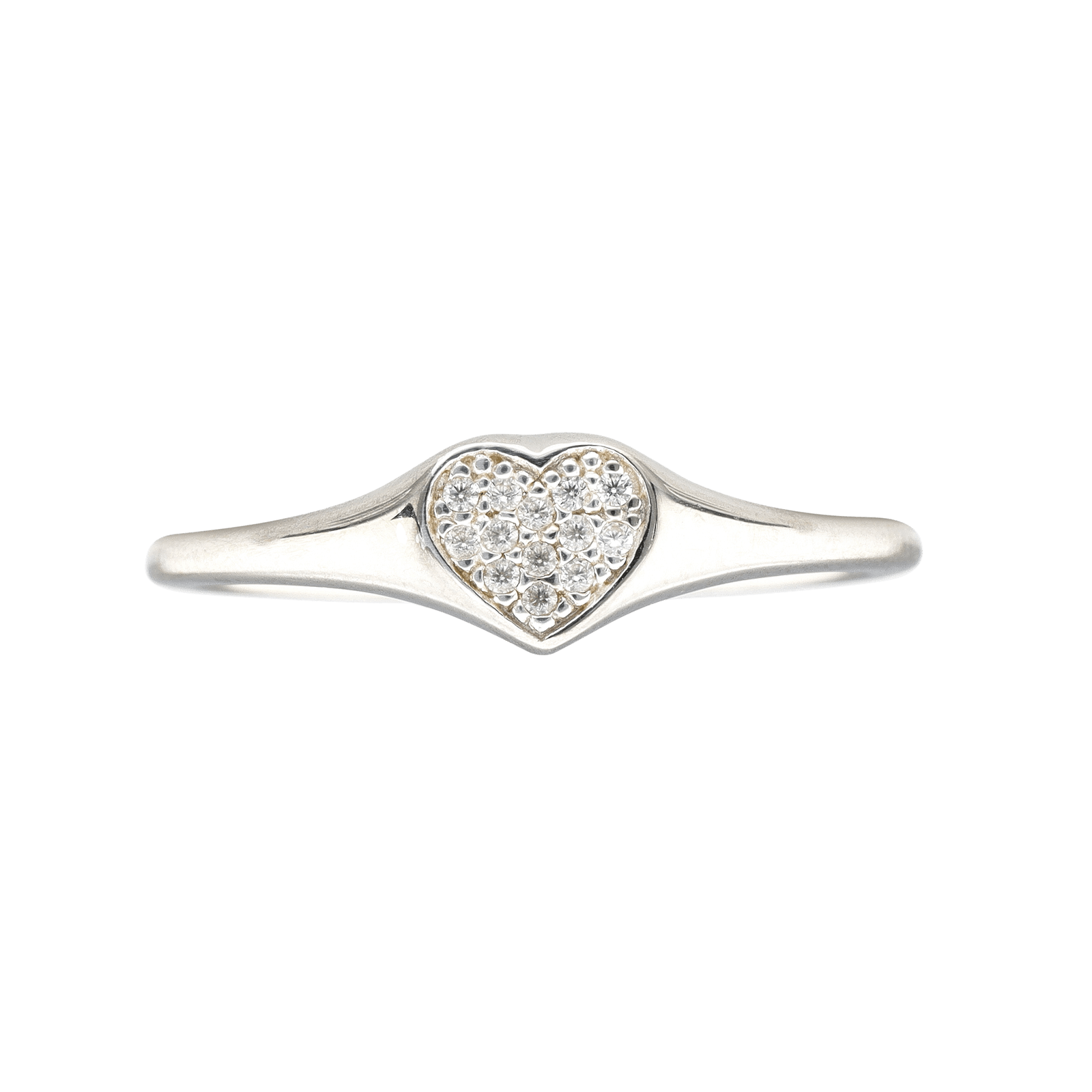 Bague Argent Centre coeur sertie Oxyde de Zirconium