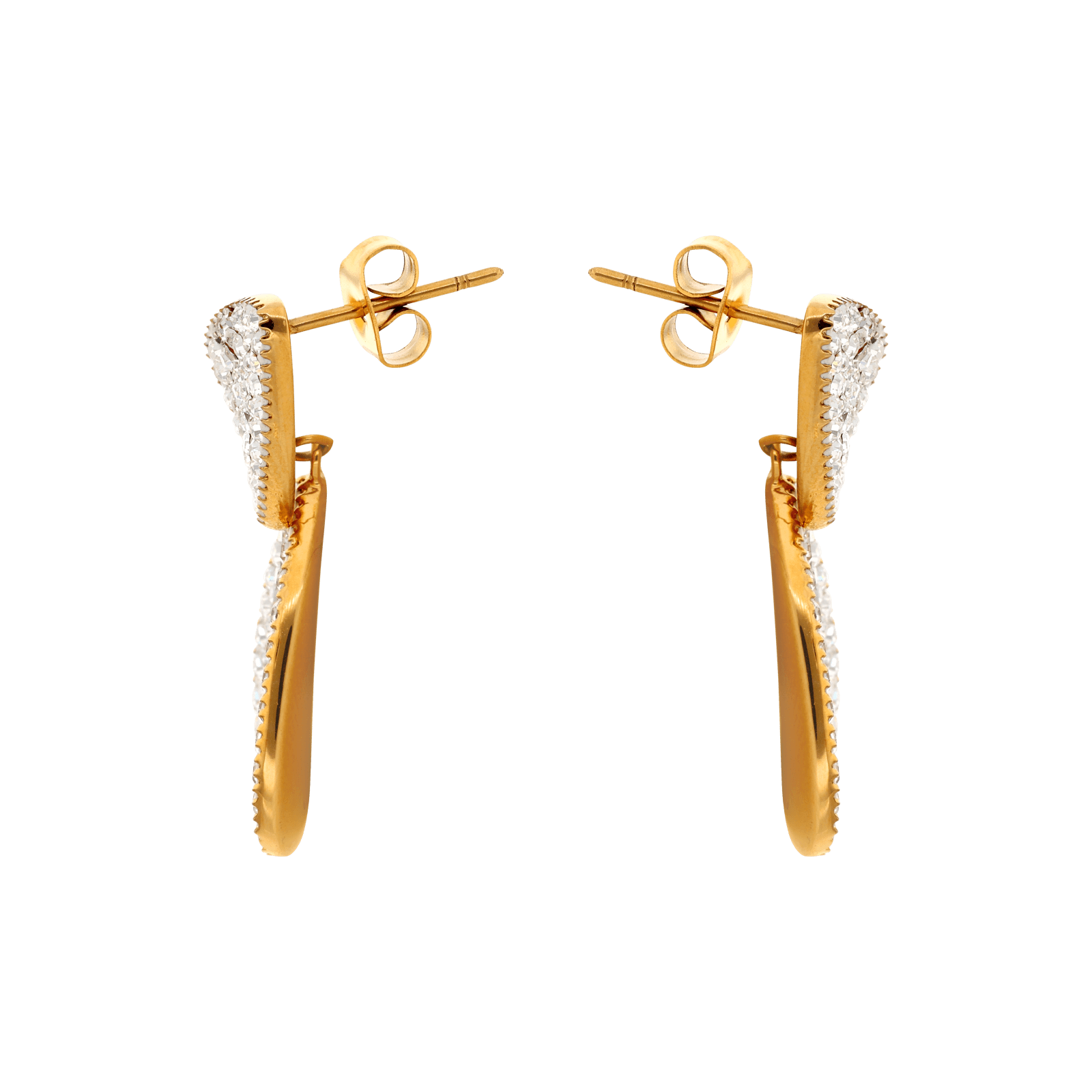 Boucles d'Oreilles Callas Acier doré Pendentif fantaisie Cristal Preciosa