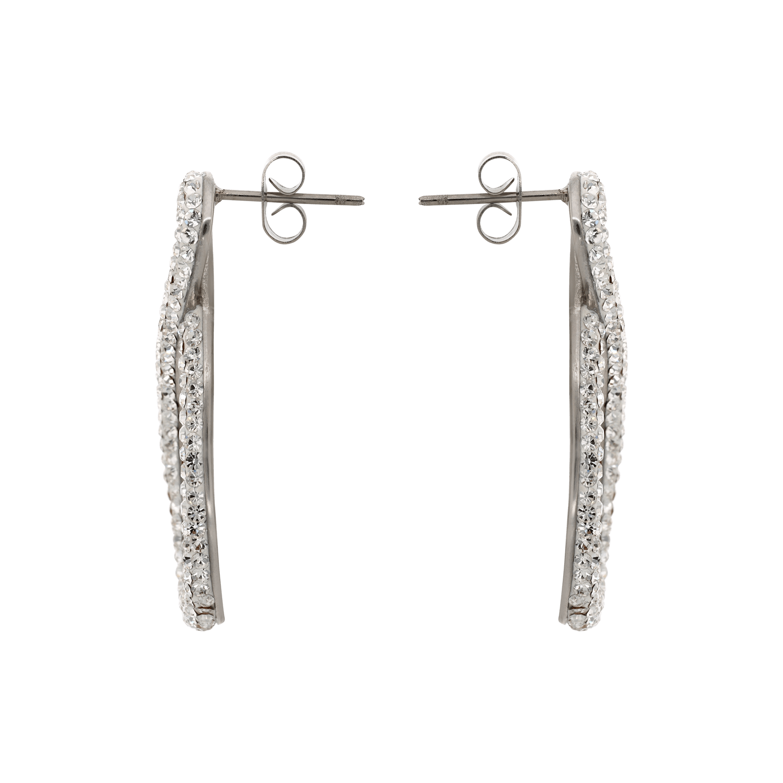 Boucles d'Oreilles Callas Acier Pendentif Infini fantaisie Cristal Preciosa