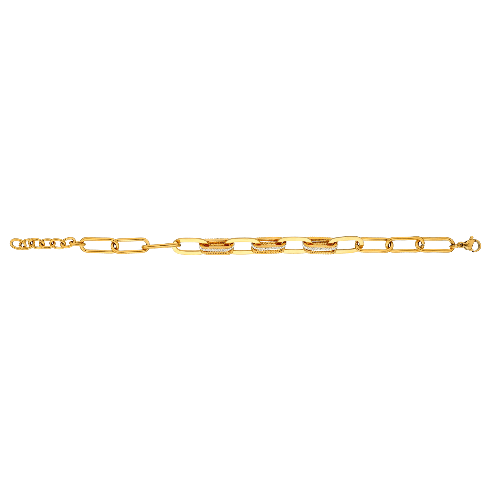 Bracelet Callas Acier doré maille forçat Cristal Preciosa