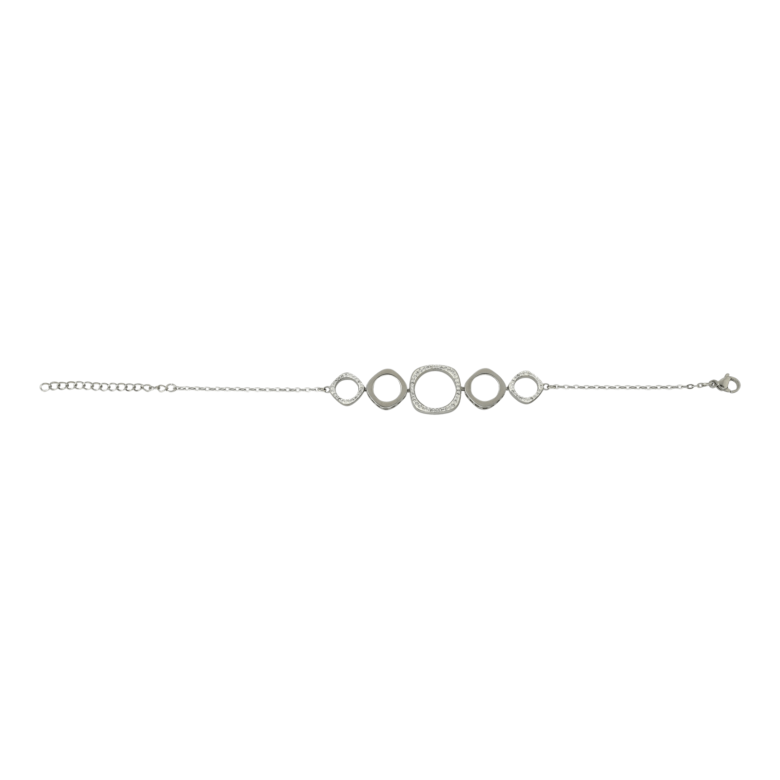 Bracelet callas acier maillons géométrique ajouré cristal Preciosa