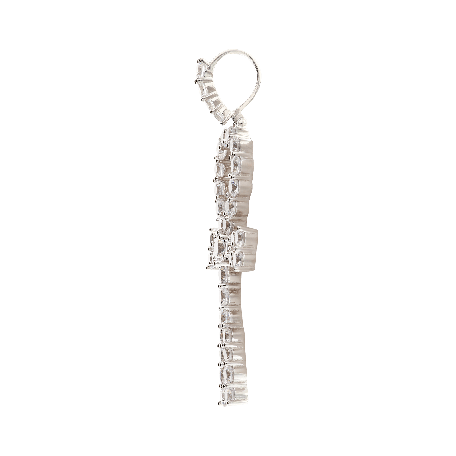 Pendentif Argent Rhodié croix égyptienne sertie Zirconia Cubique