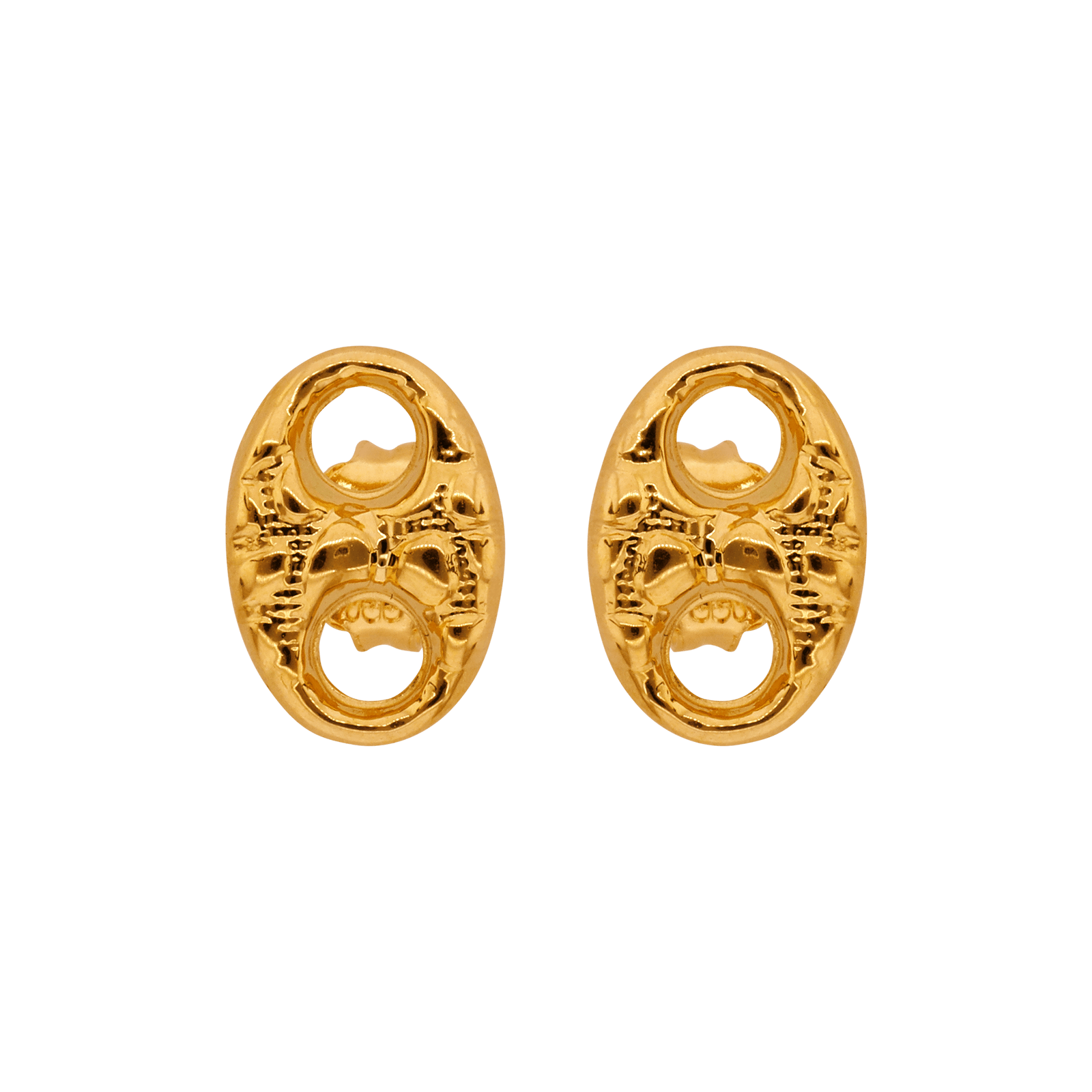 Boucles d'Oreilles grain de café martelée Petit Modèle