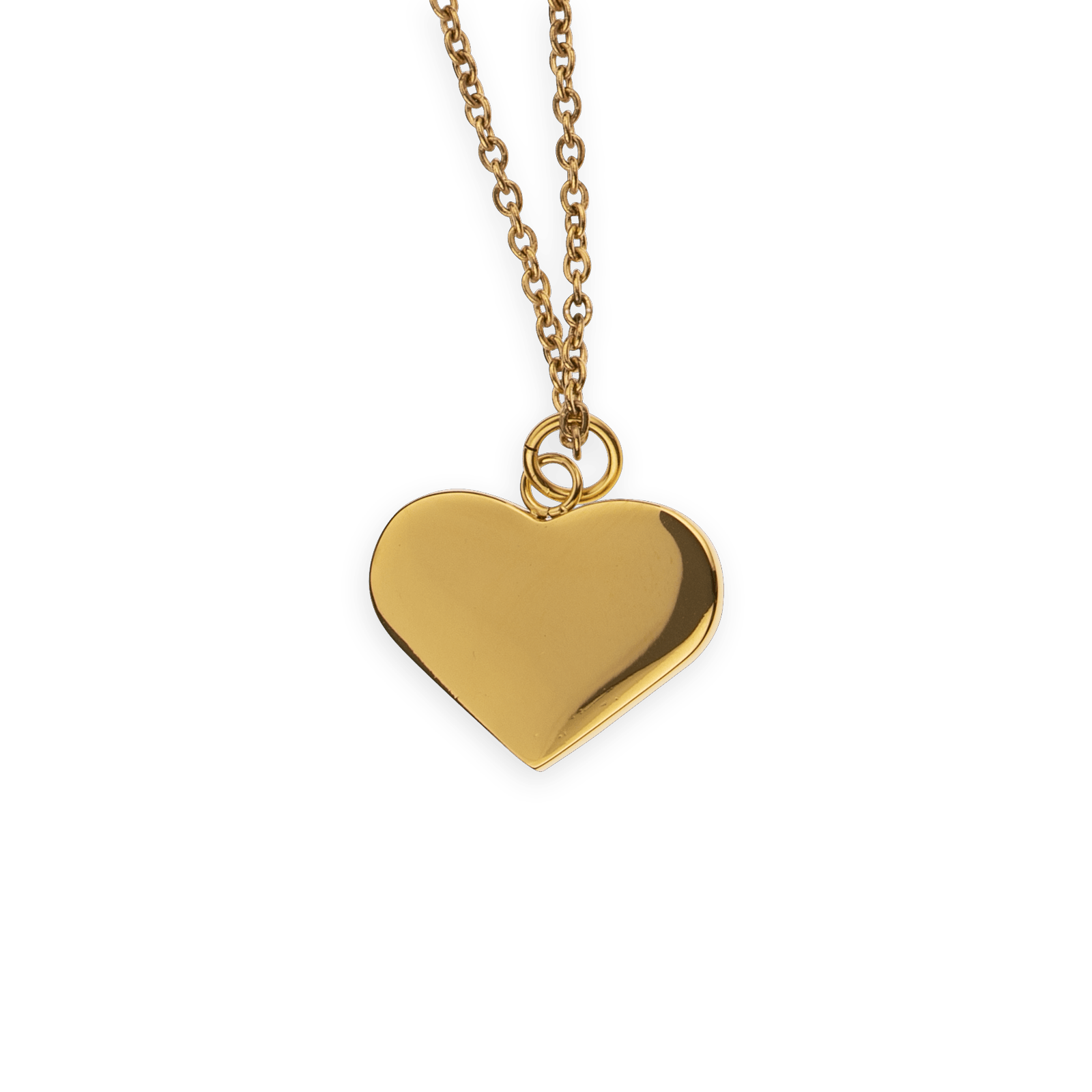 Collier Acier Jaune Cœur 22*19mm Chaîne Forçat 2mm 42  à 45cm