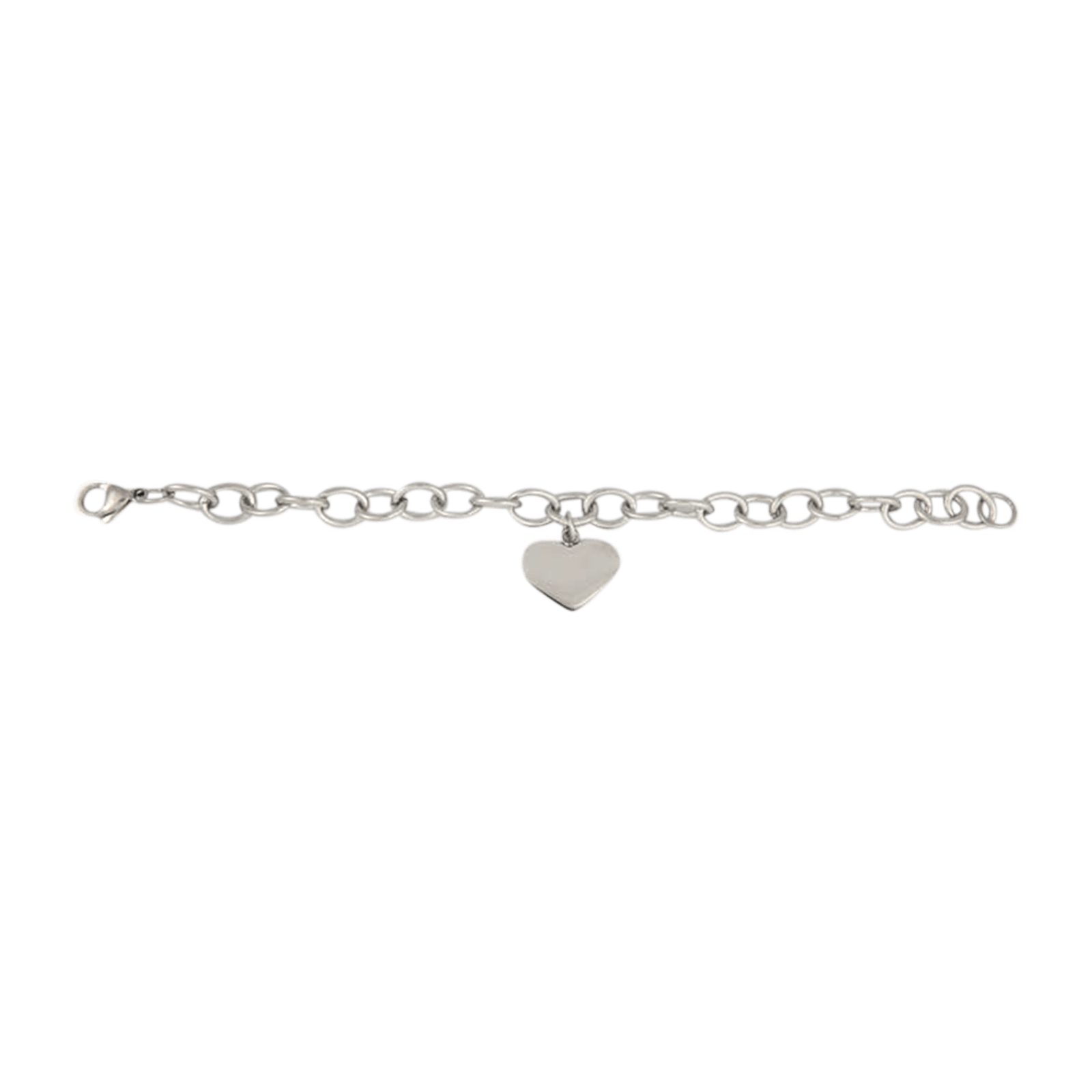 BRACelet acier FORCAT+ BRELOQUE COEUR 20CM