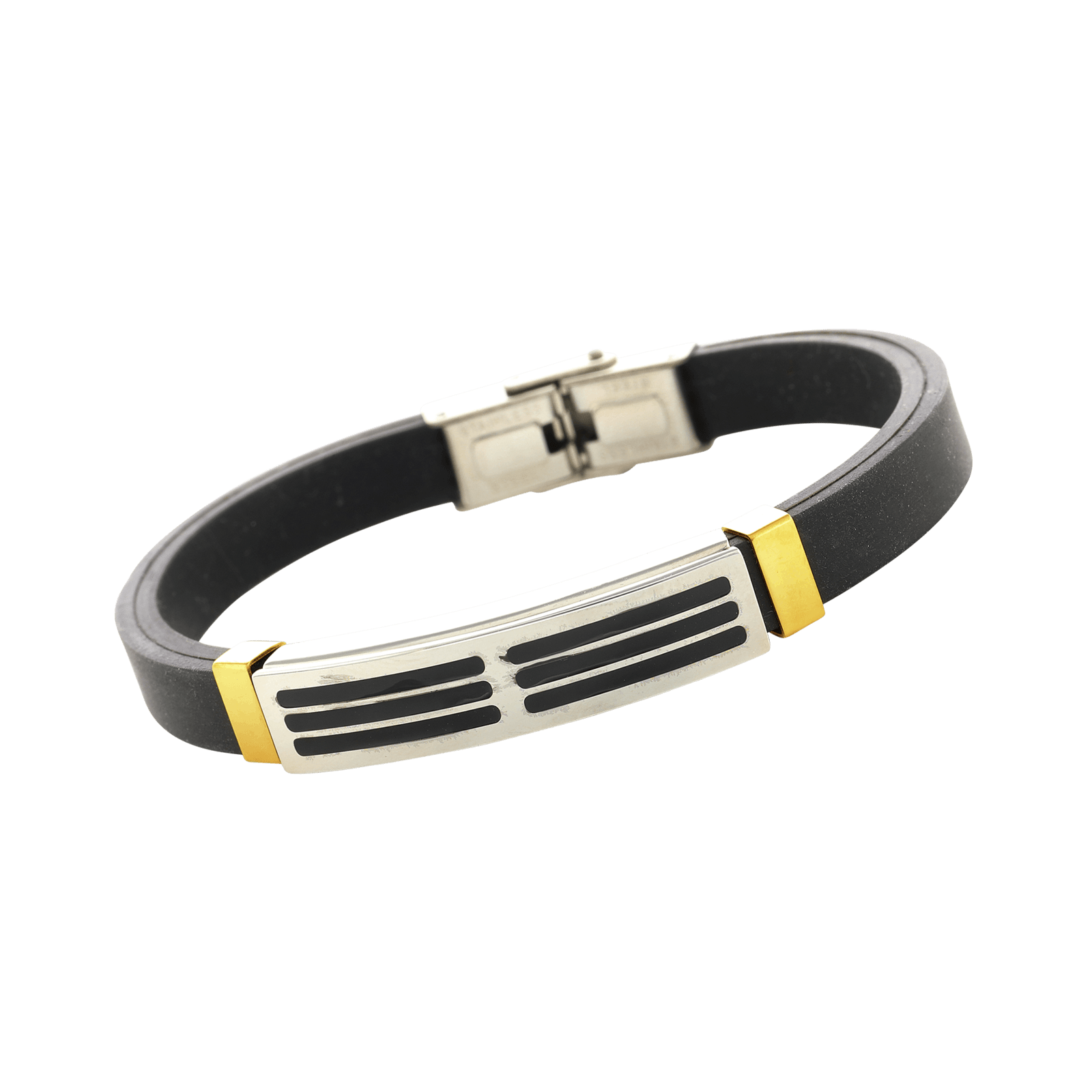Bracelet Callas silicone Plaqué Acier Bicolore