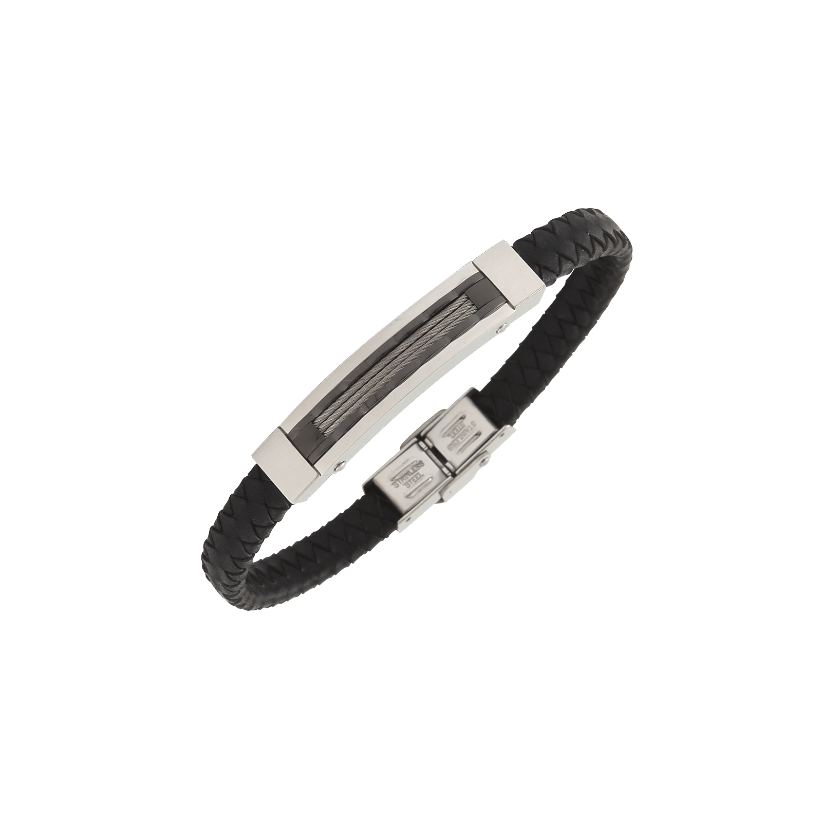 ion plating black et acier motif plating black et câble 21 mm