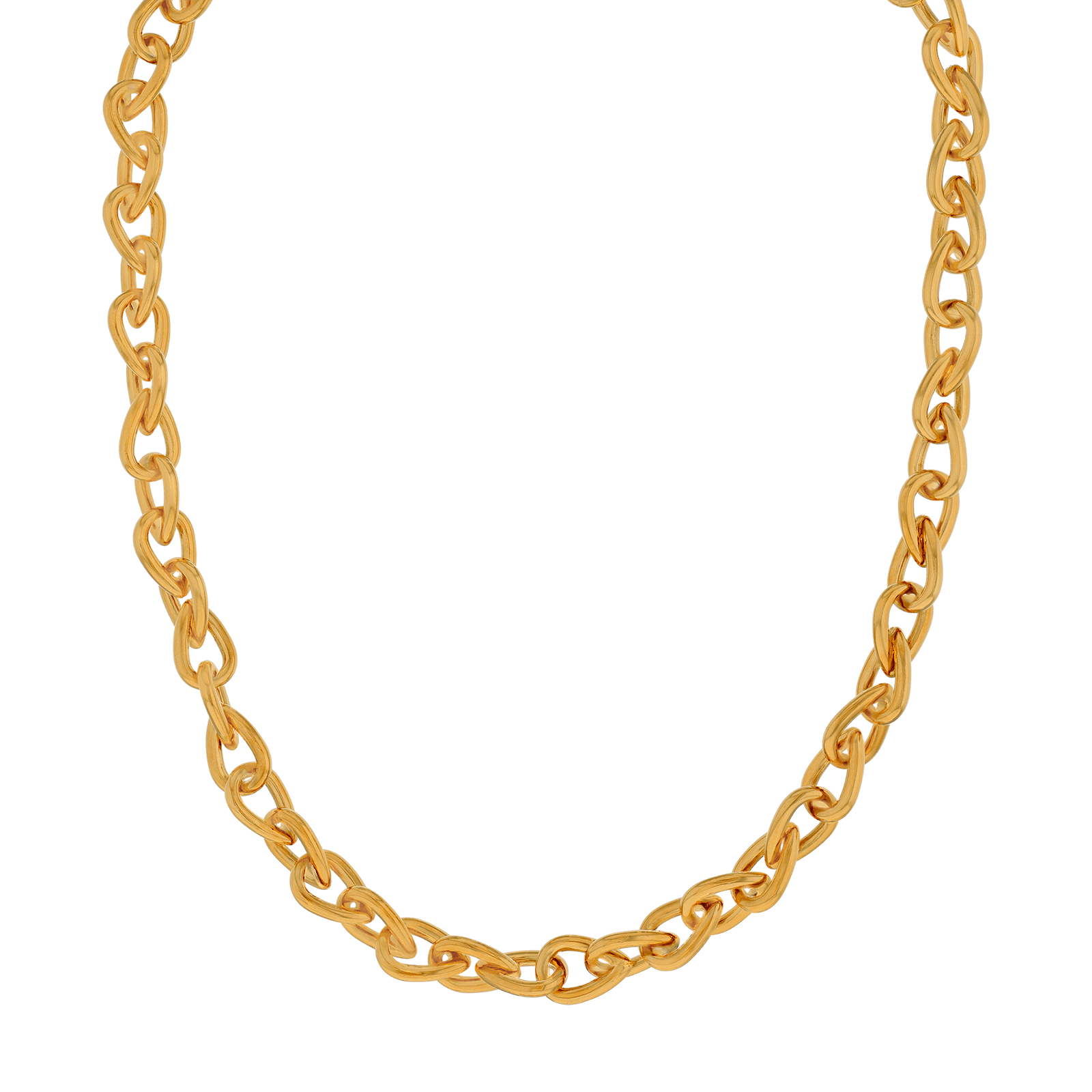 Collier Callas en acier doré maille infini, 45 cm avec rallonge de 5 cm