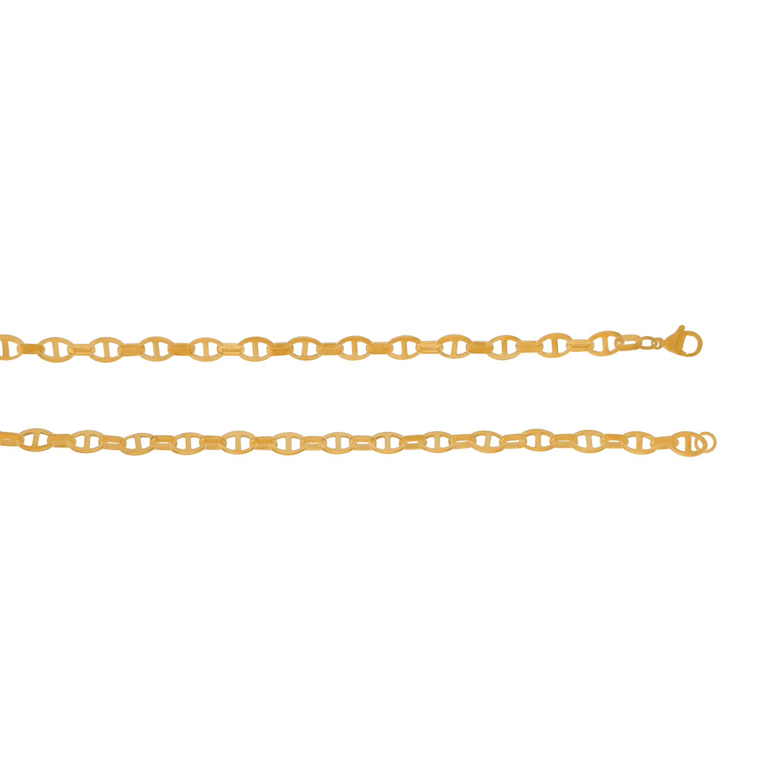 Collier Callas en acier doré maille marine, 60 cm