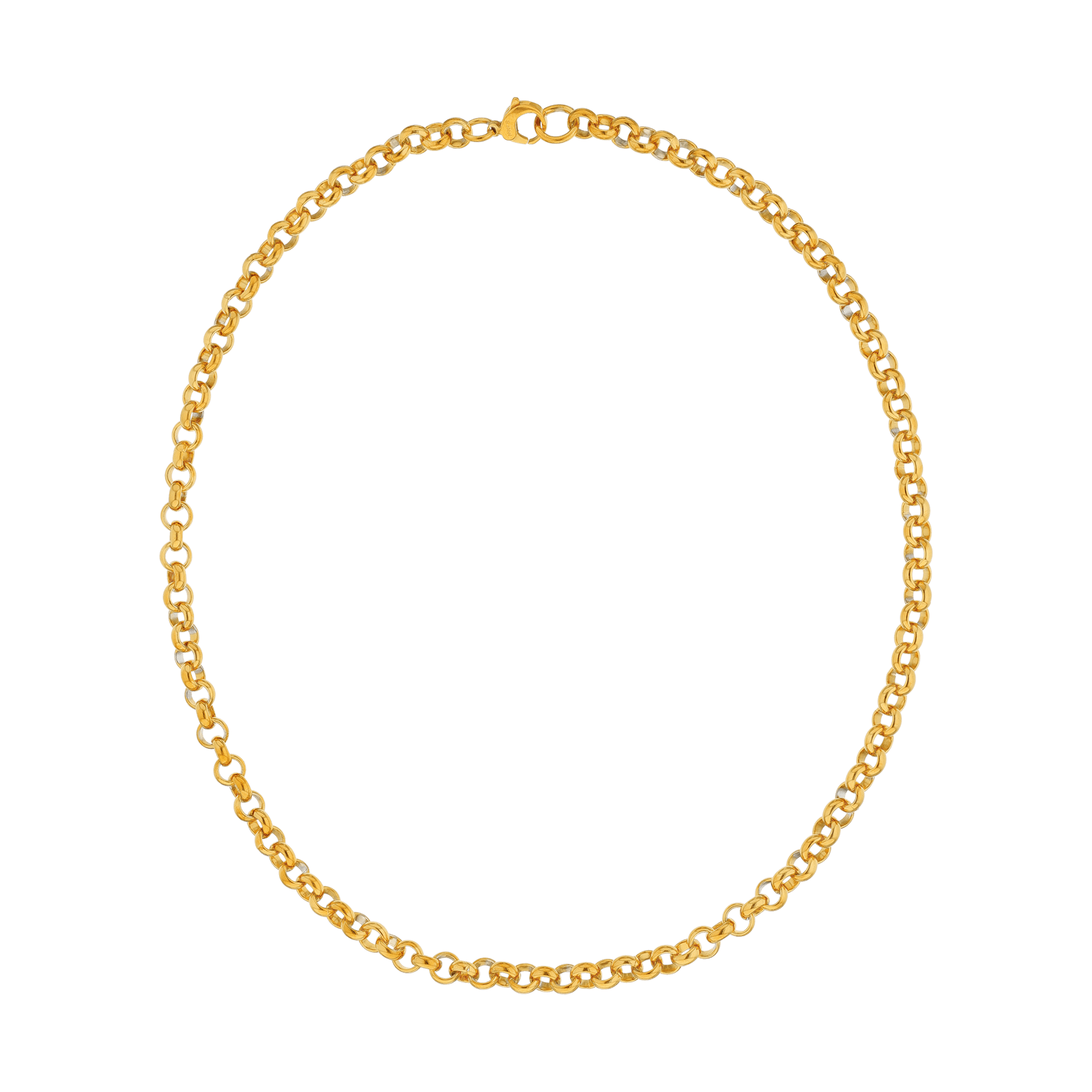 Collier Callas en acier doré maille jaseron de 6,5 mm, 50 cm