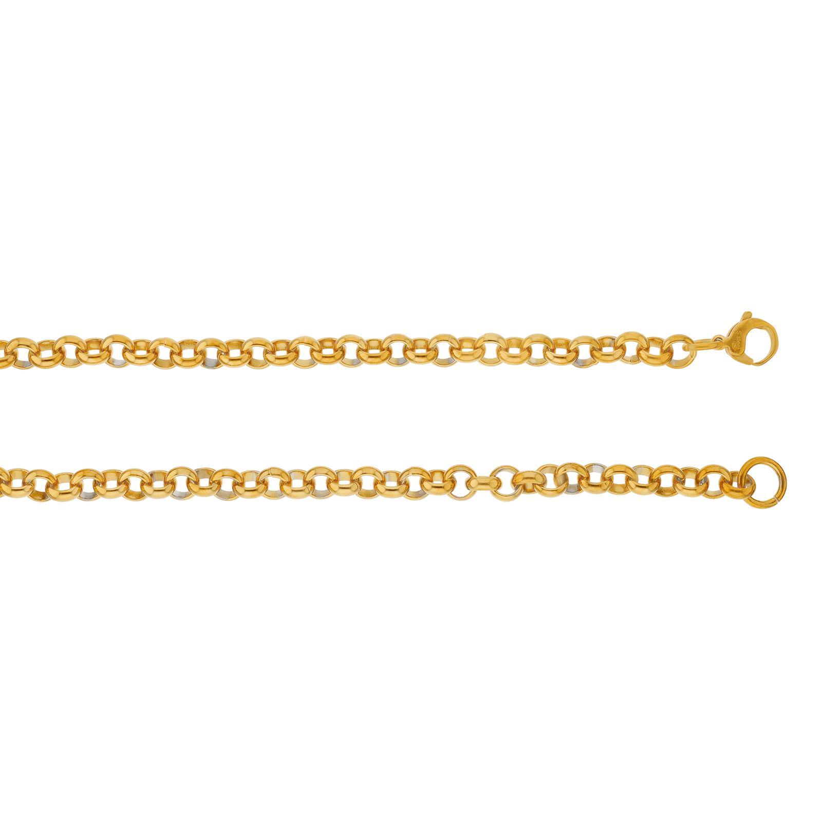 Collier Callas en acier doré maille jaseron de 6,5 mm, 50 cm