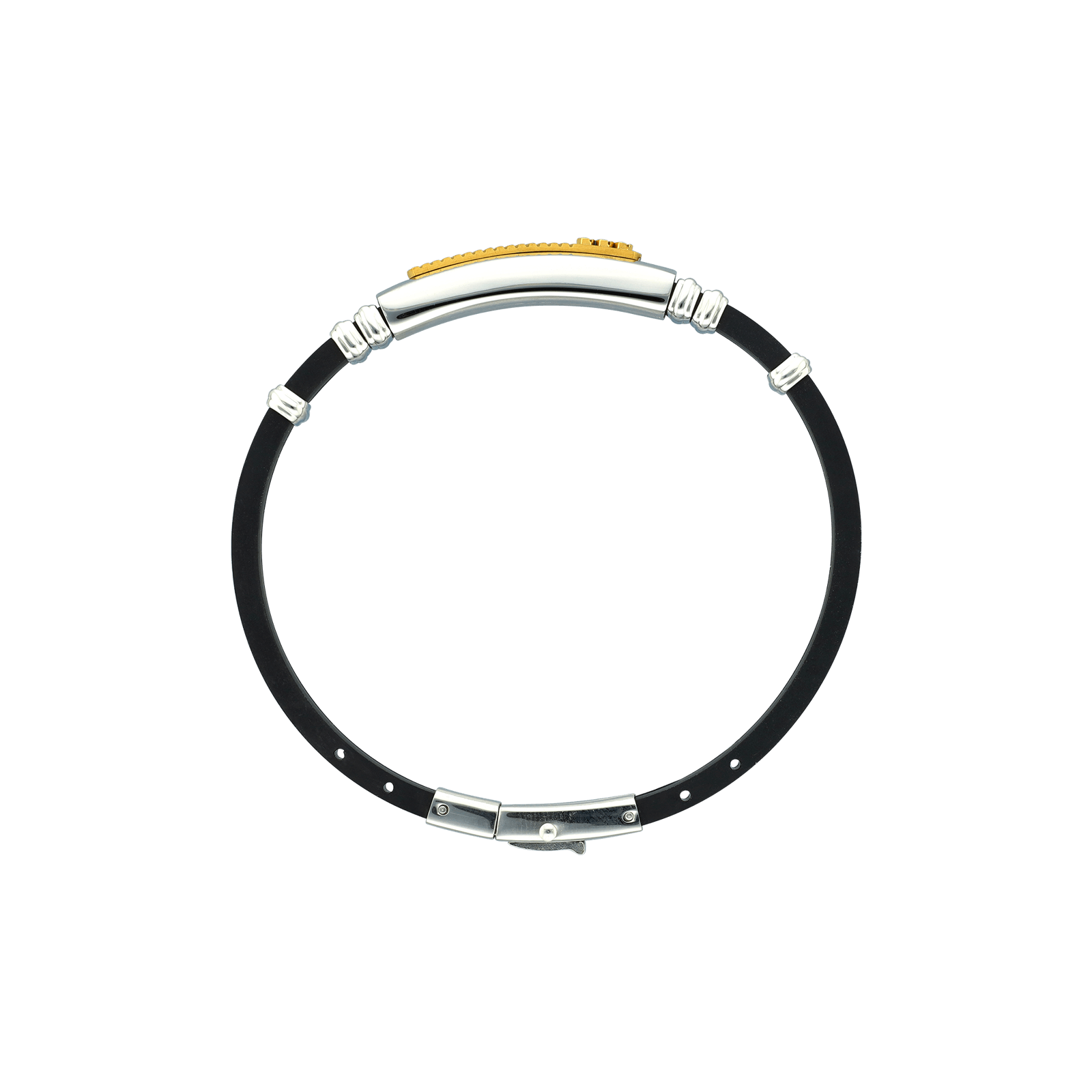 bracelet callas acier et doré 21cm