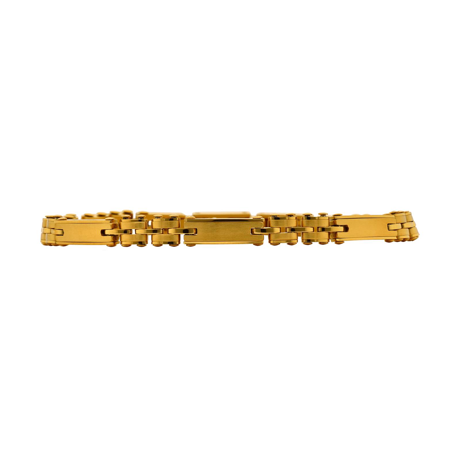 Bracelet Callas Acier doré maille alternée 21 centimètres