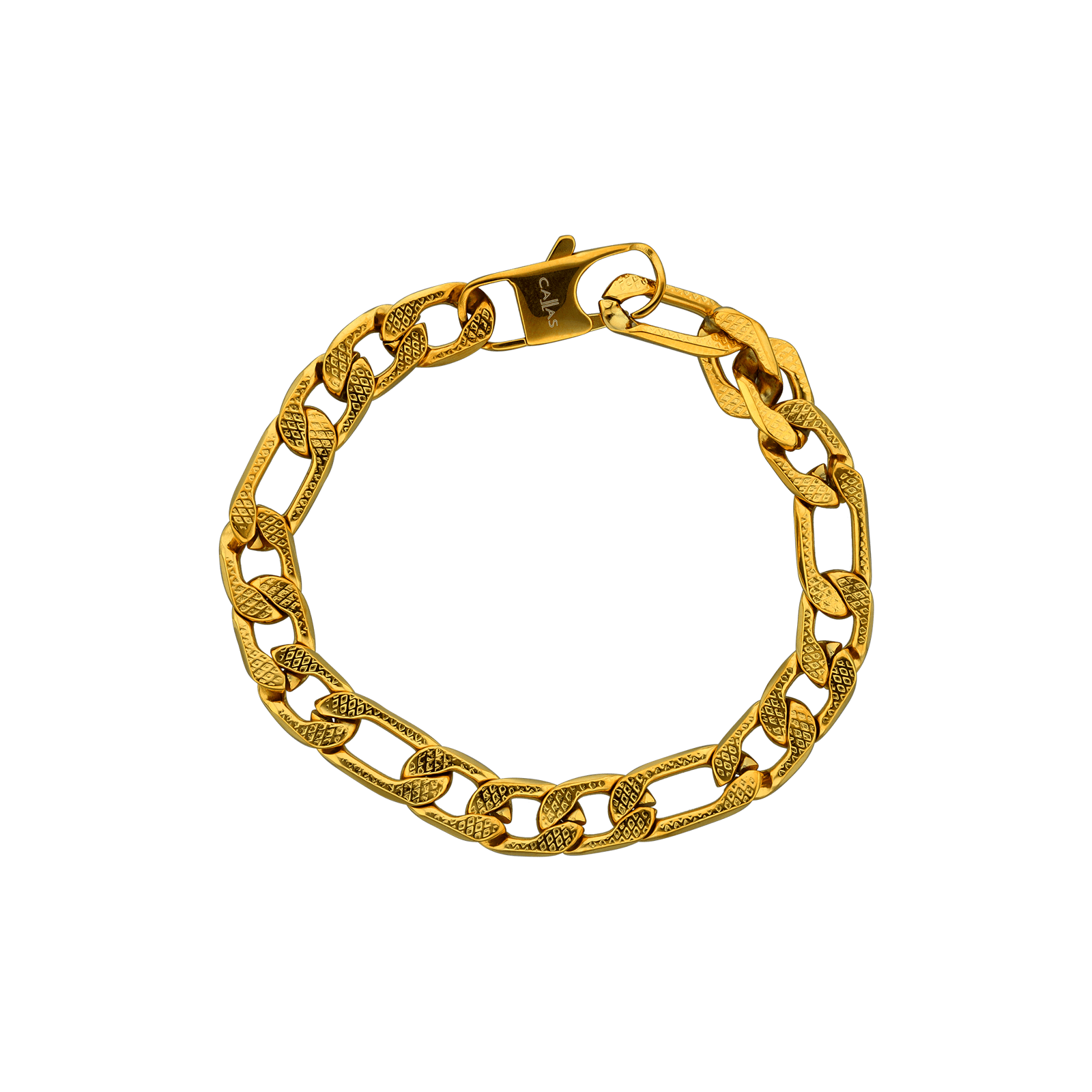 Bracelet Callas Acier Lisse et Godronné 22cm