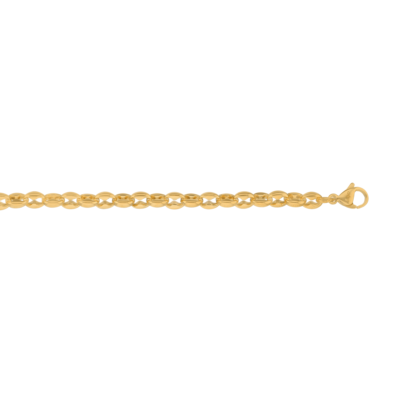 Bracelet Callas en acier doré maille café fantaisie, 19 cm