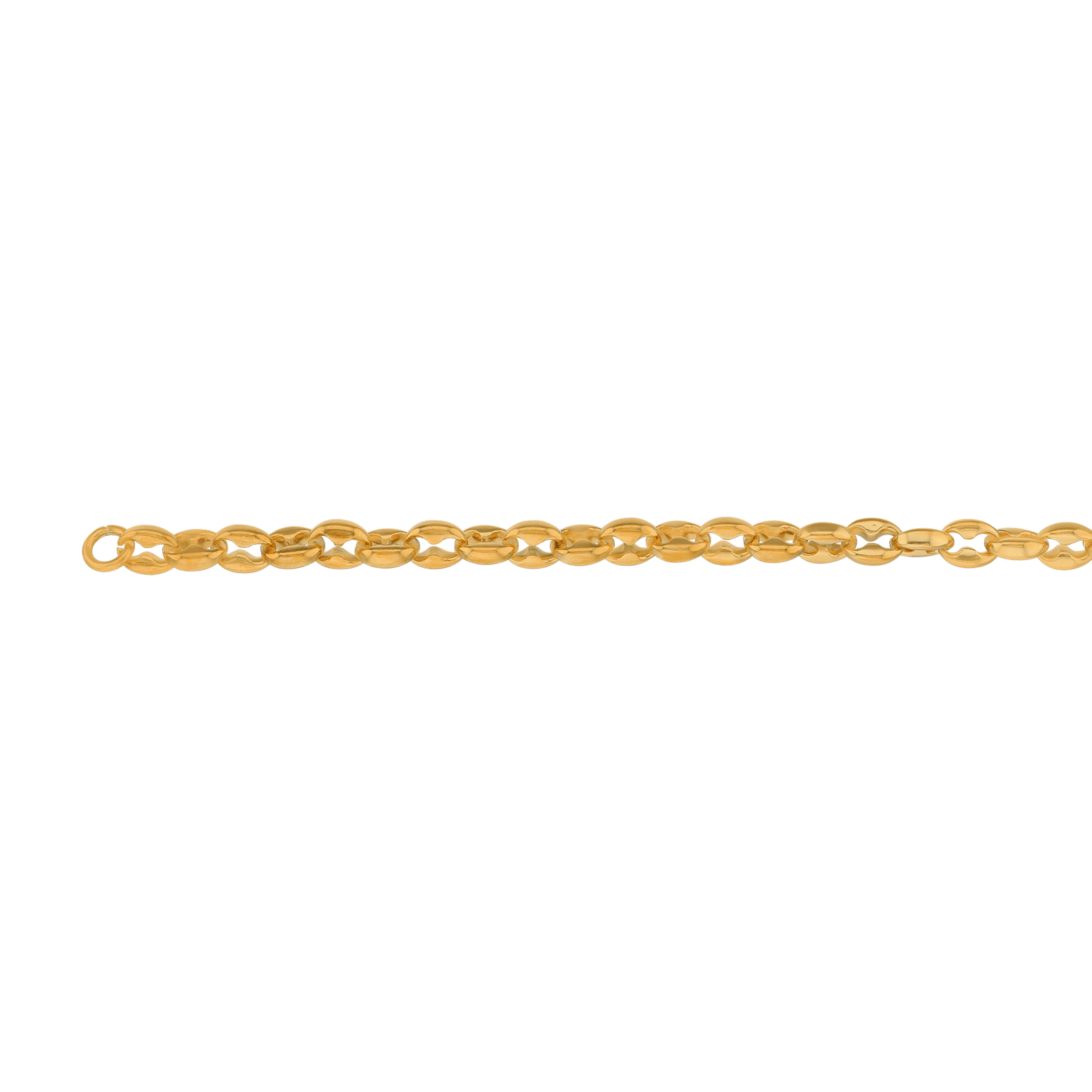 Bracelet Callas en acier doré maille café fantaisie, 19 cm