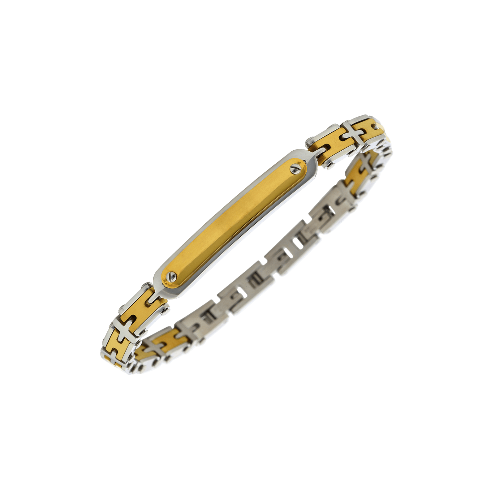 bracelet callas acier doré plaqué zirconia cubique 21 mm