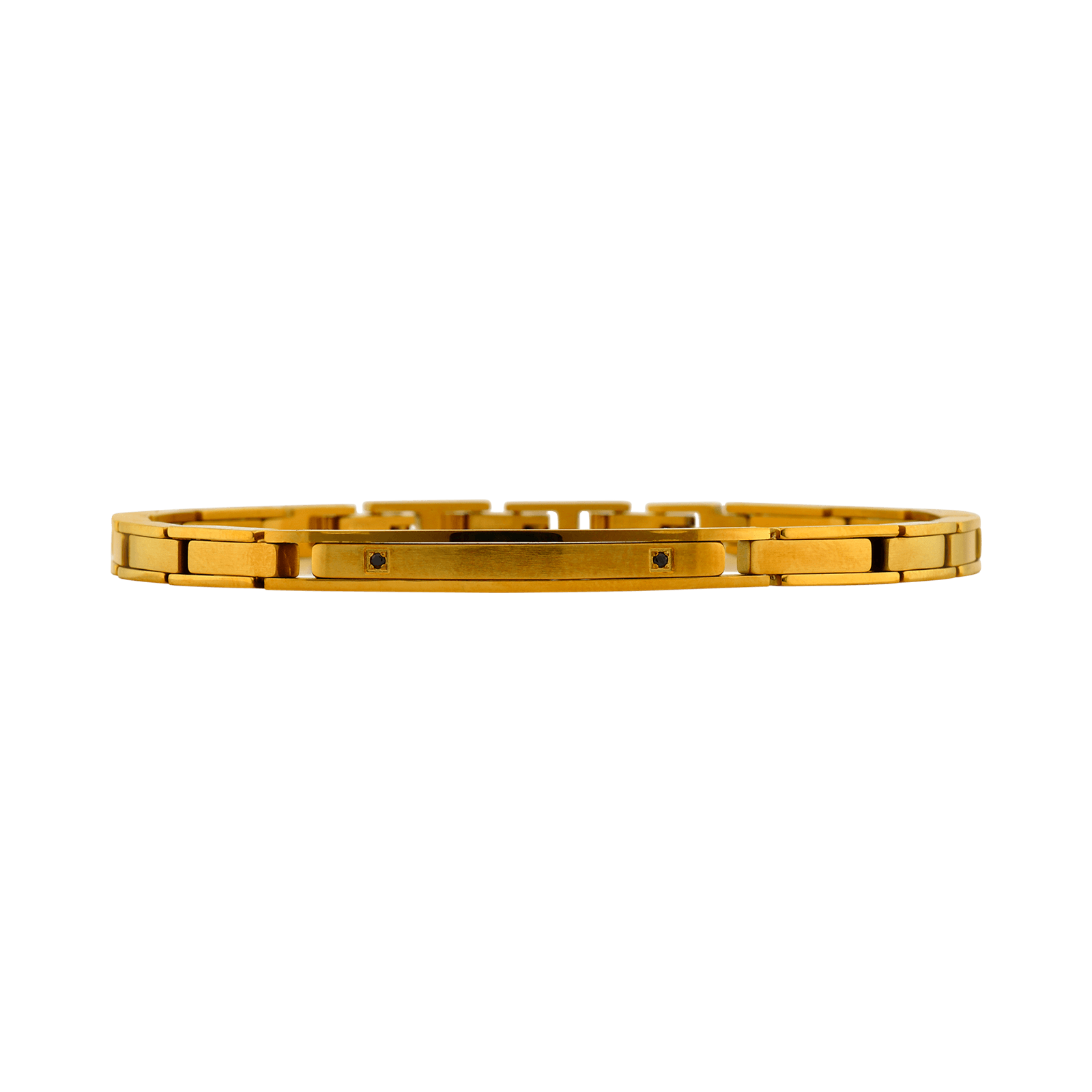 bracelet callas acier et doré plaqué 2 zirconia cubique 21 mm