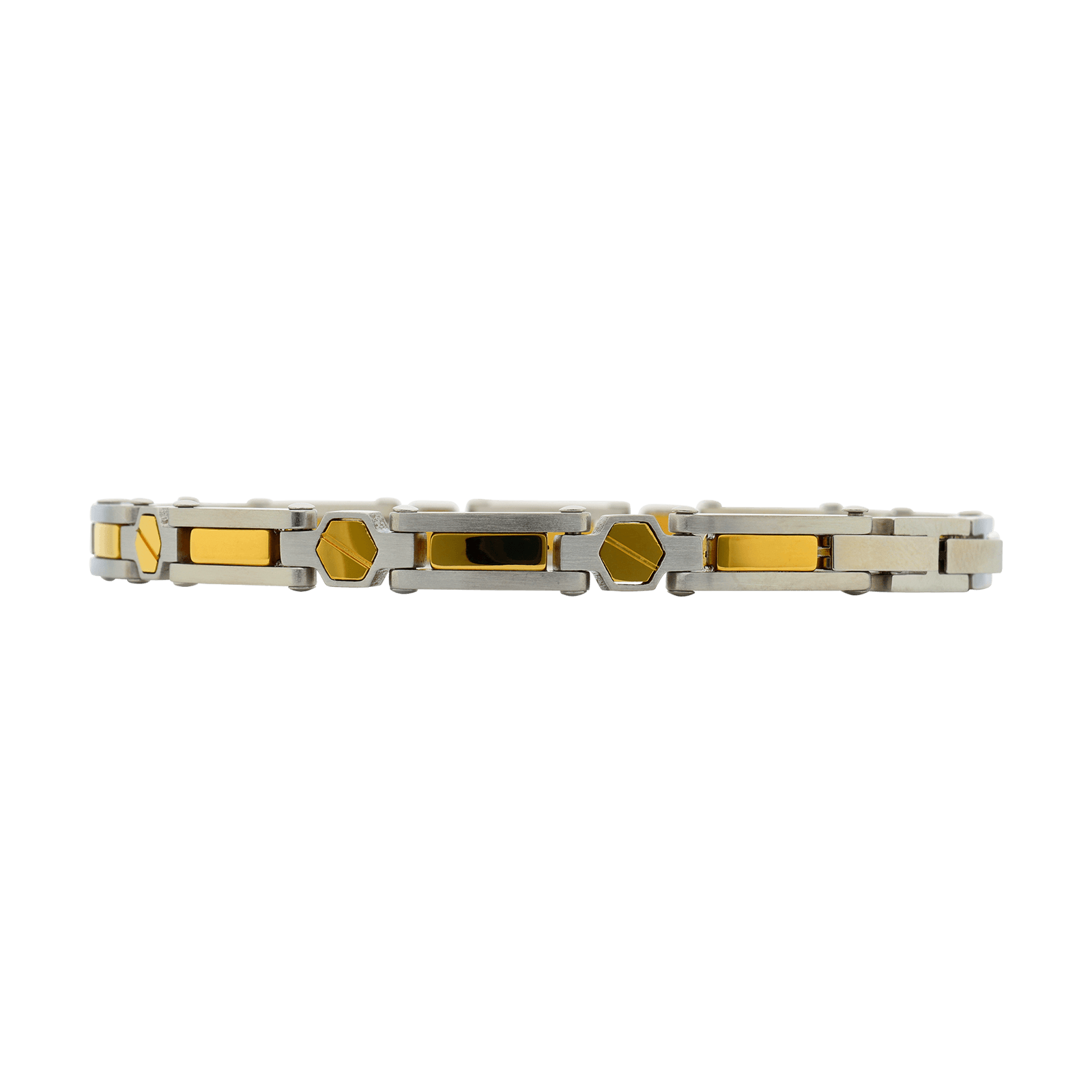 bracelet callas acier mat et doré alternée vis 21 mm