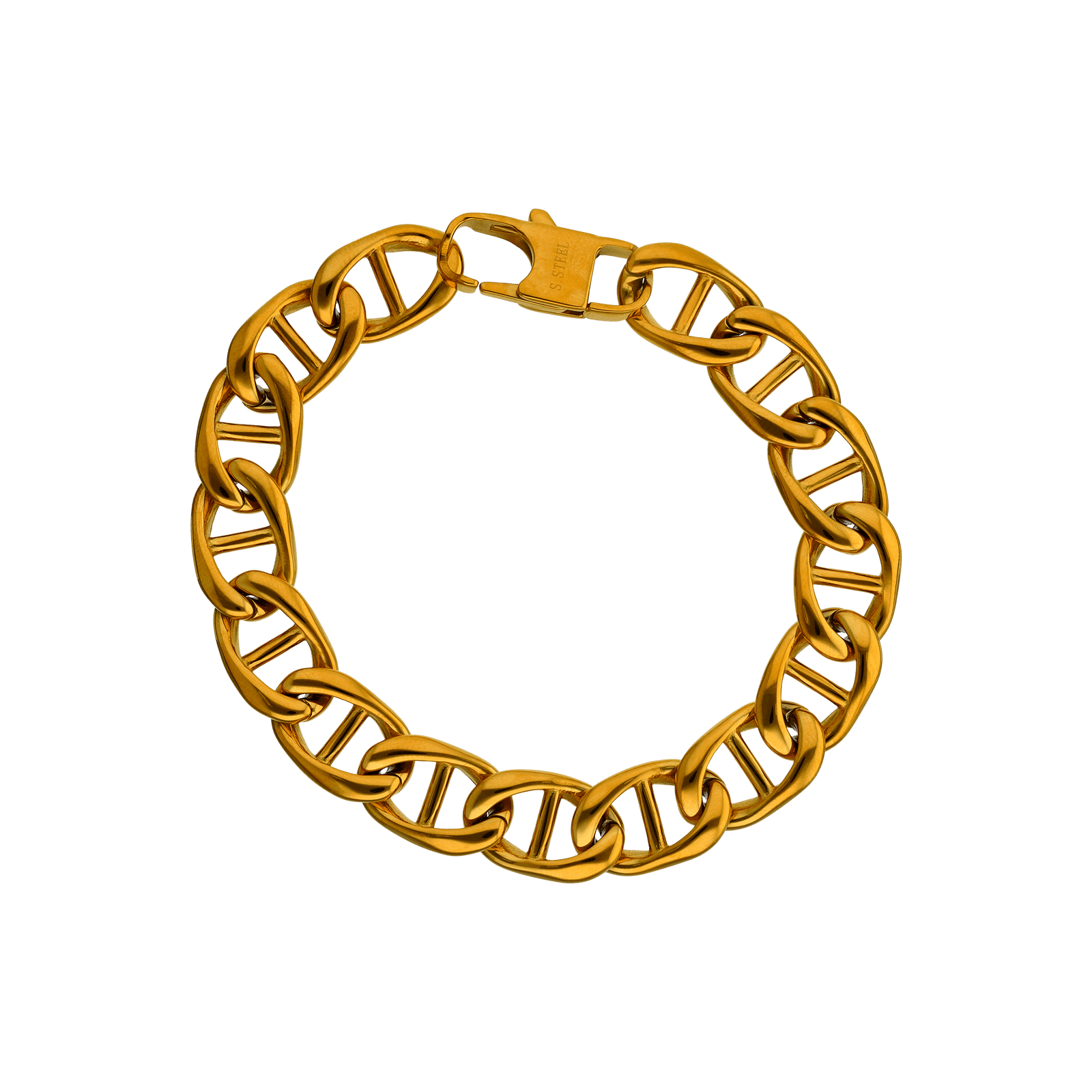 Bracelet Callas Acier doré maille Gourmette 22 centimètres