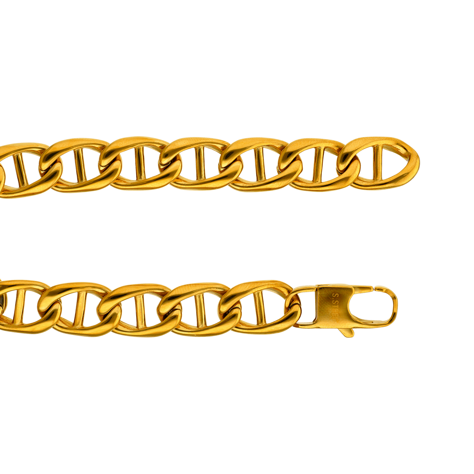 Bracelet Callas Acier doré maille Gourmette 22 centimètres
