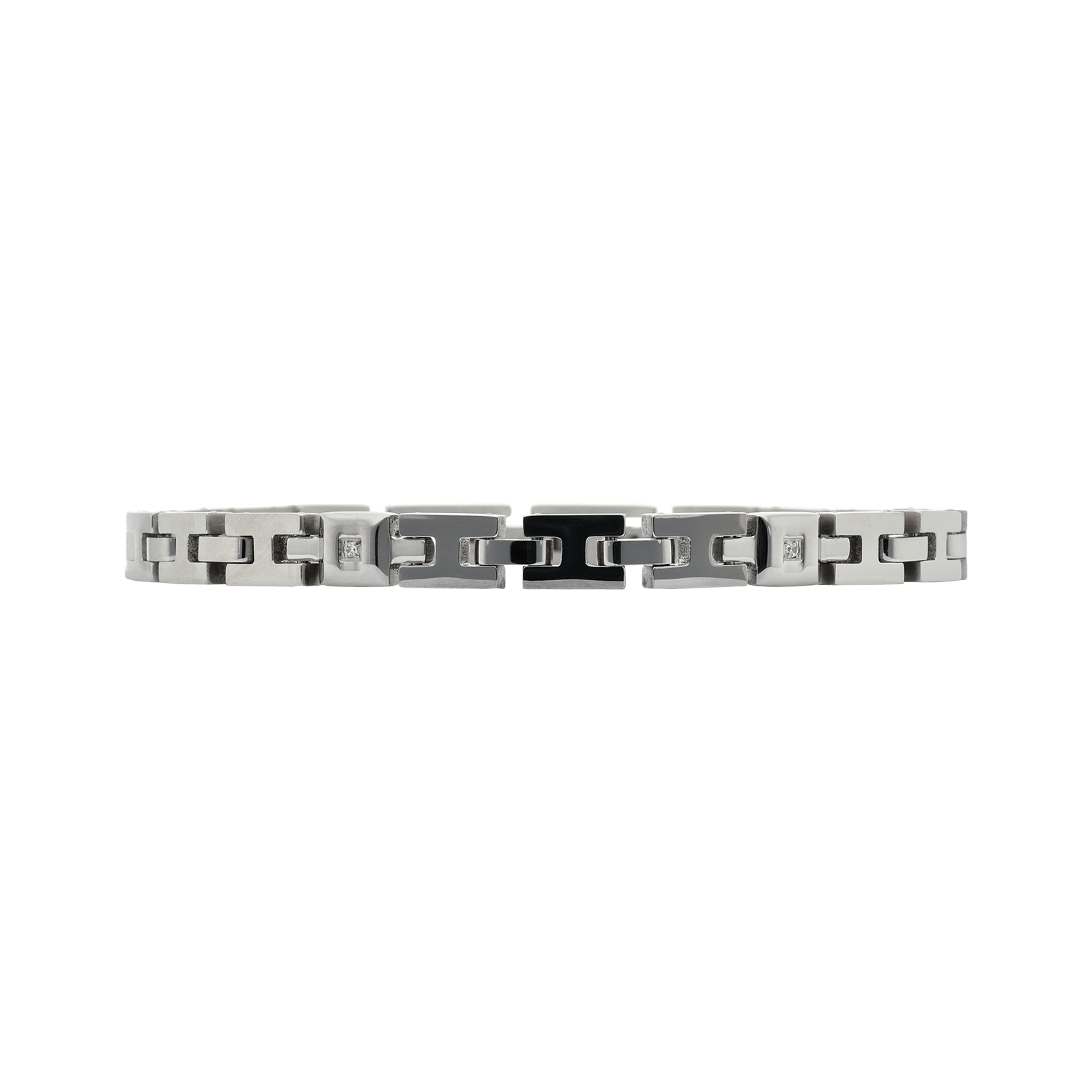 bracelet callas acier et doré 4 zirconia cubique 21 mm