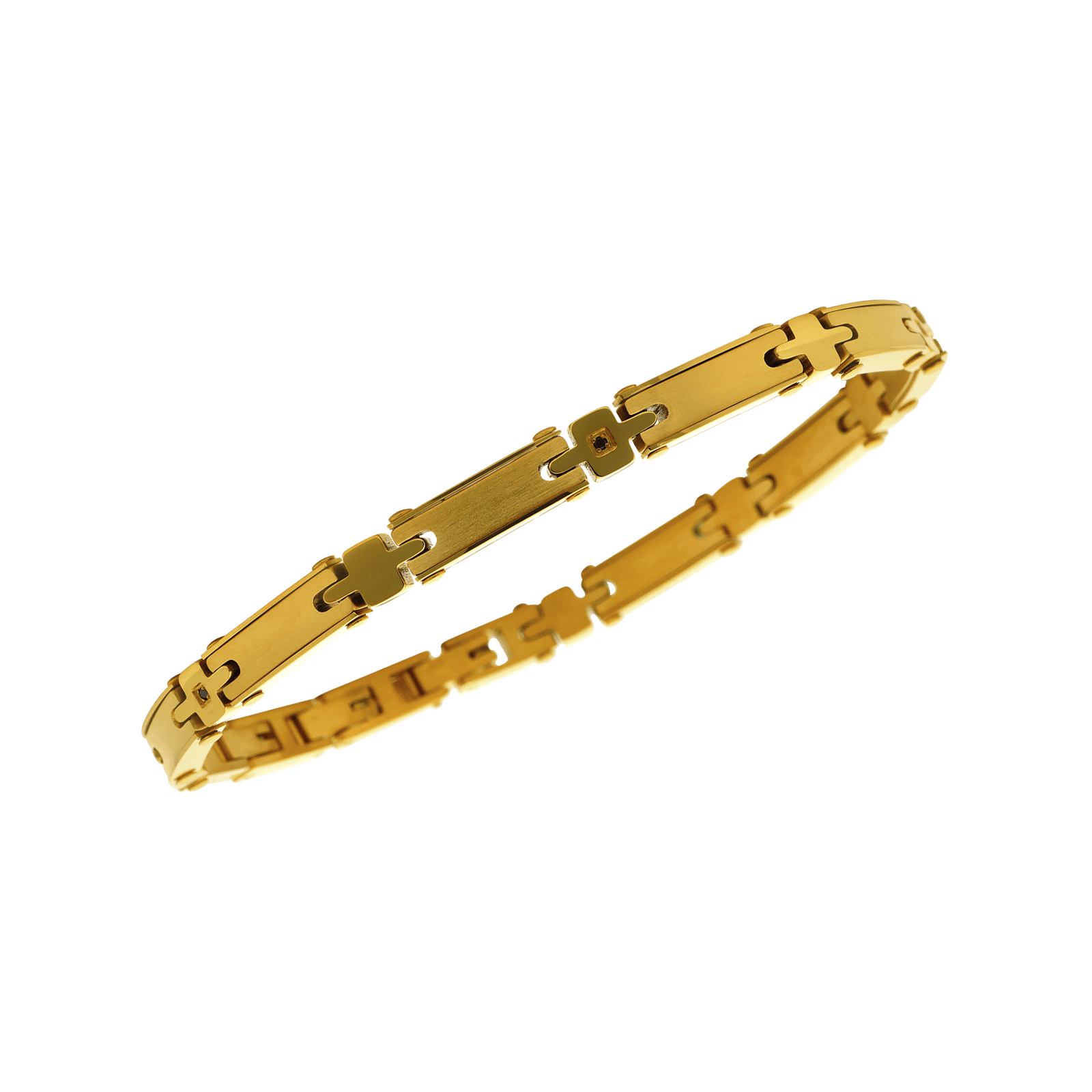 Bracelet Callas Acier Ion Plating Black 4 Zirconia Cubique 21 centimètres