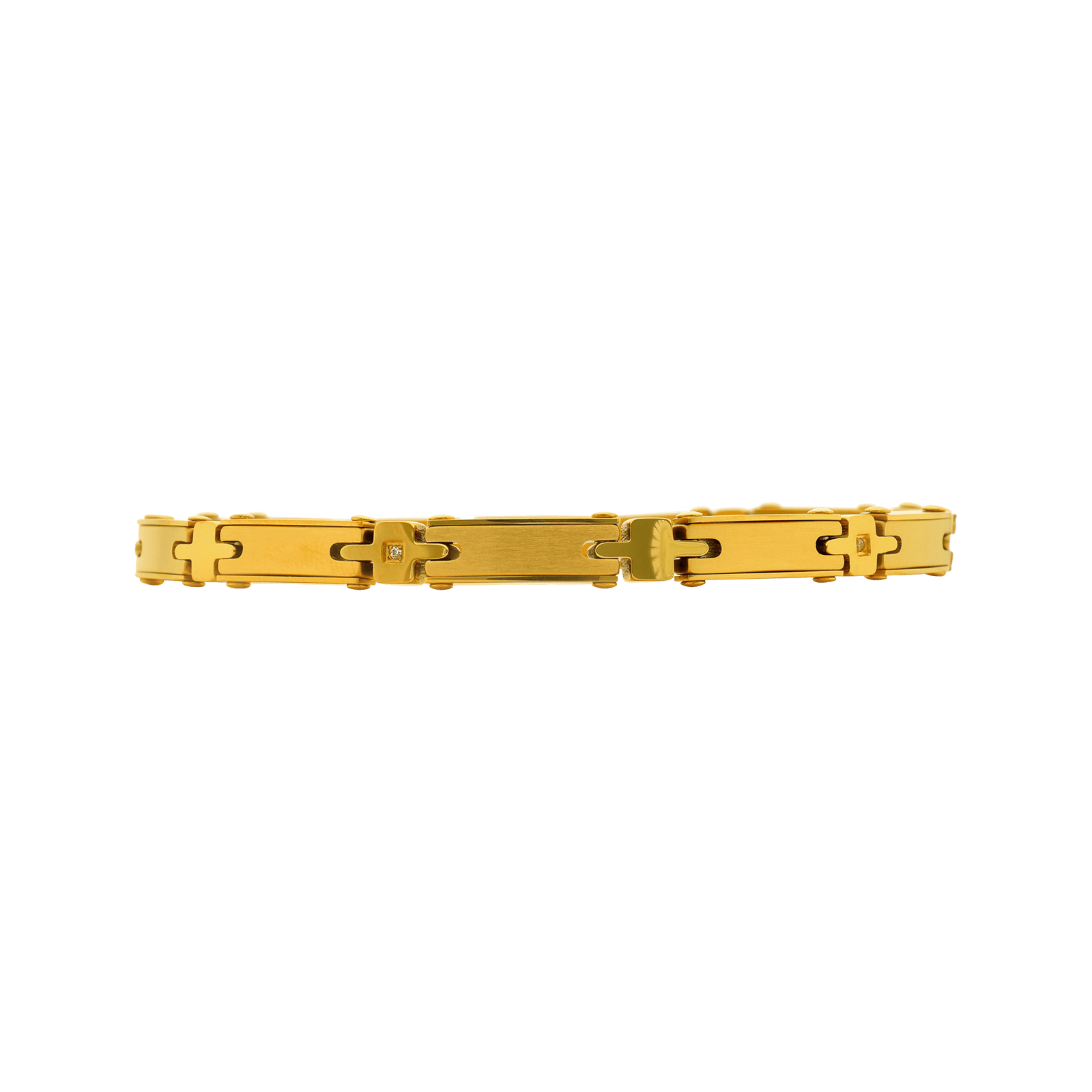 bracelet callas acier doré 4 zirconia cubique 21 mm